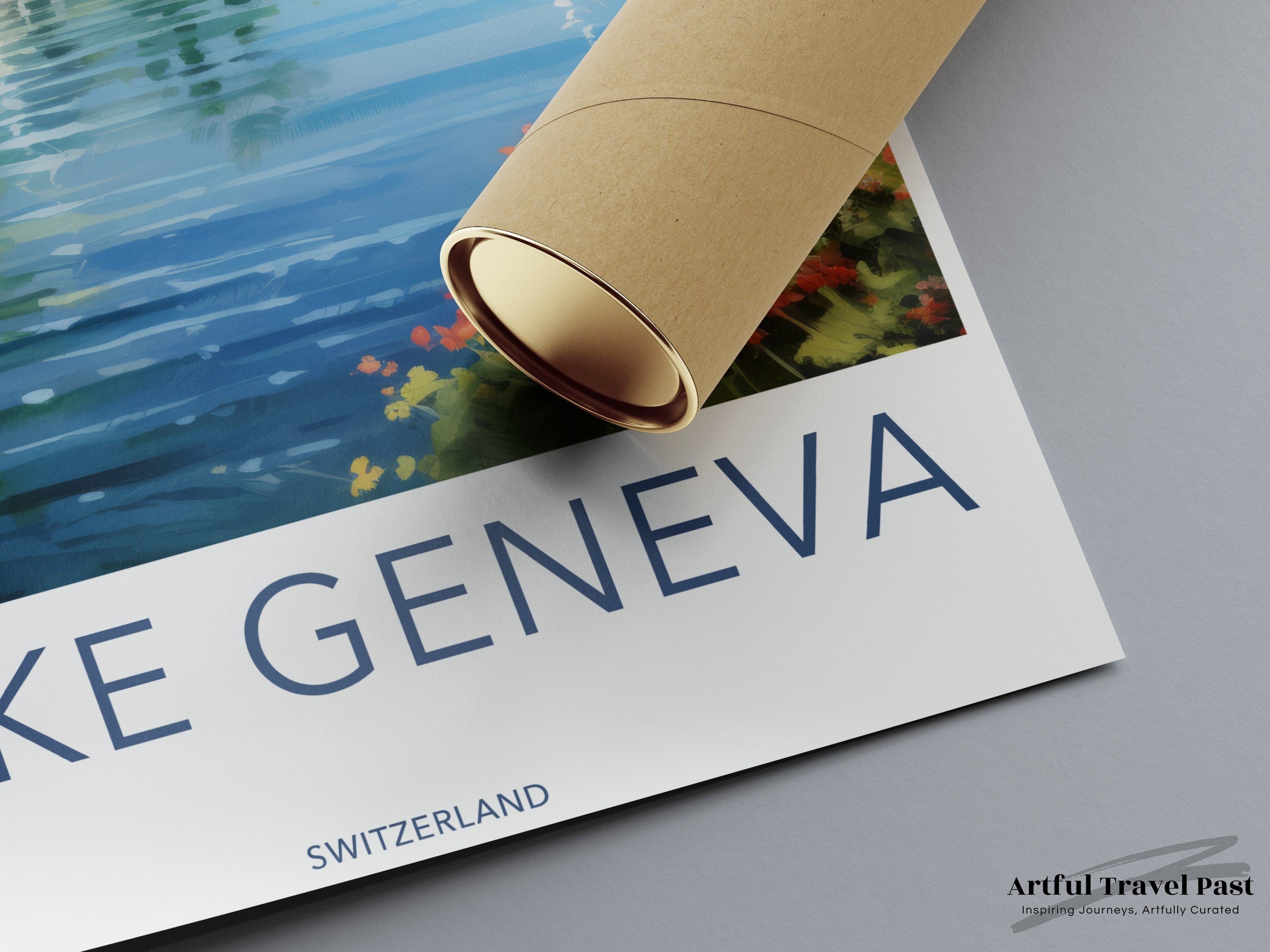 Lake Geneva Wall Art, Swiss Nature Artwork, Beautiful Landscape Poster, Scenic Switzerland Print, Home Decor, Office Decoration