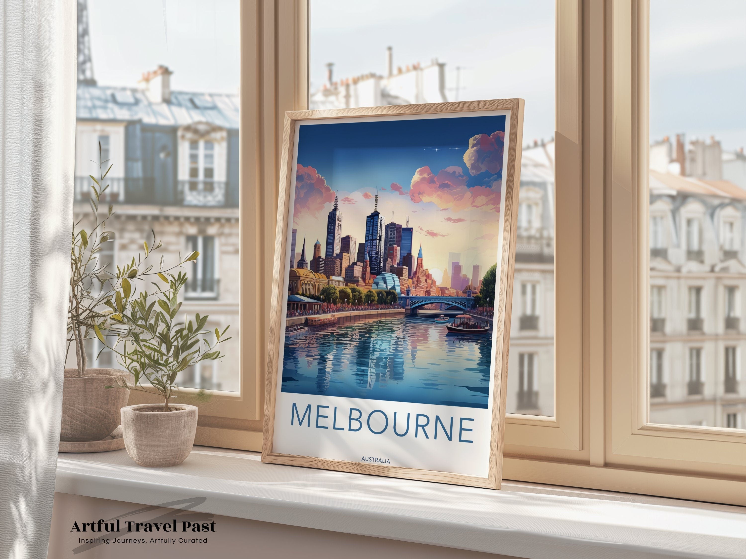 Melbourne Cityscape Wall Art, Stunning Melbourne Skyline Print, Vibrant Melbourne Australia Poster, Beautiful City View Decor