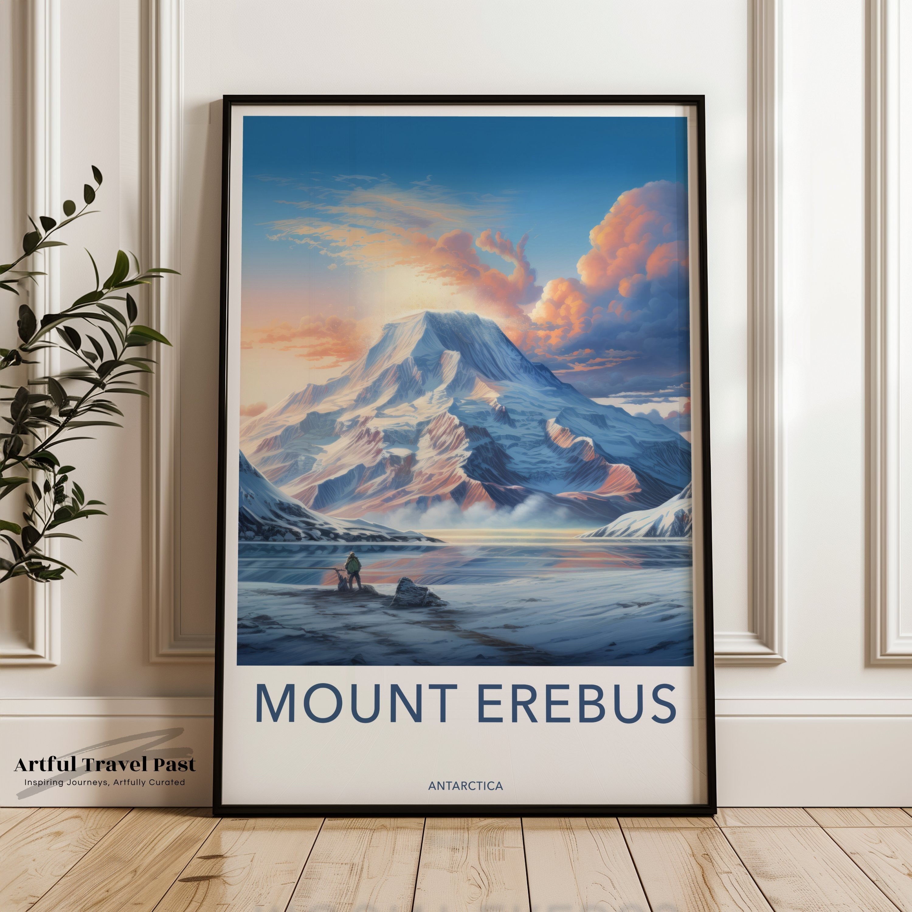 Mount Erebus Wall Art, Antarctica Landscape Print, Stunning Mountain Artwork, Nature Scenes, Beautiful Travel Decor, Scenic Poster