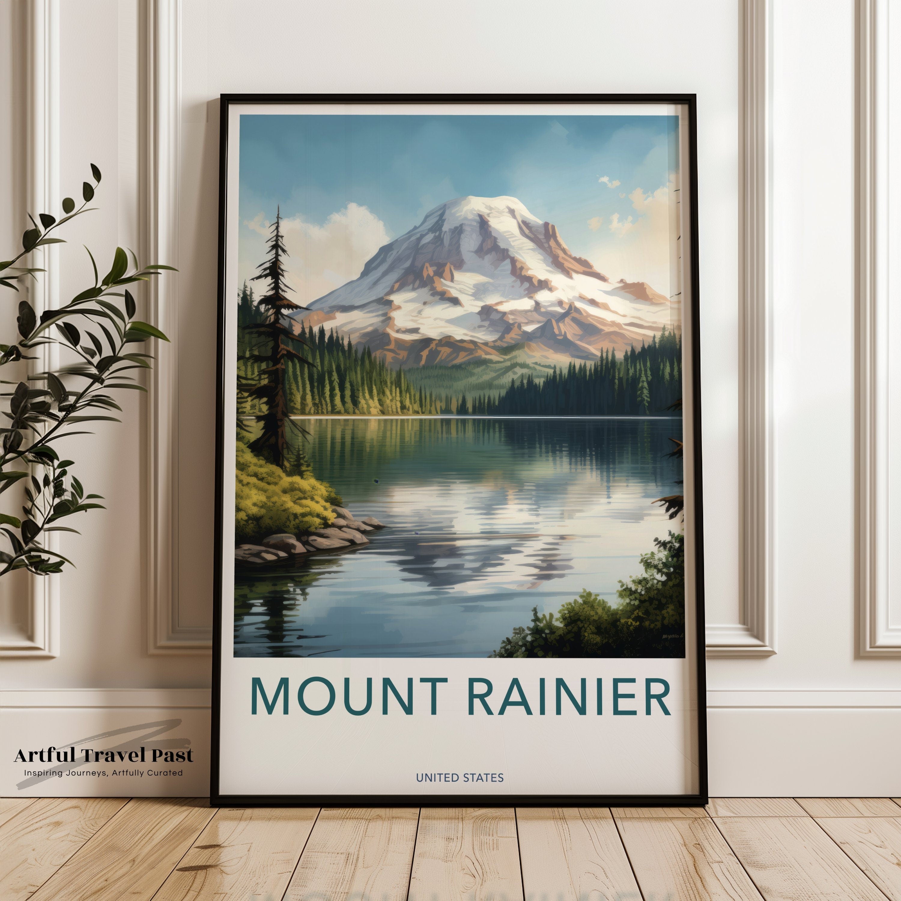 Mount Rainier Wall Art, Scenic Mountain Print, Nature Landscape Poster, Pacific Northwest Decor, Wilderness Photography, Travel Art