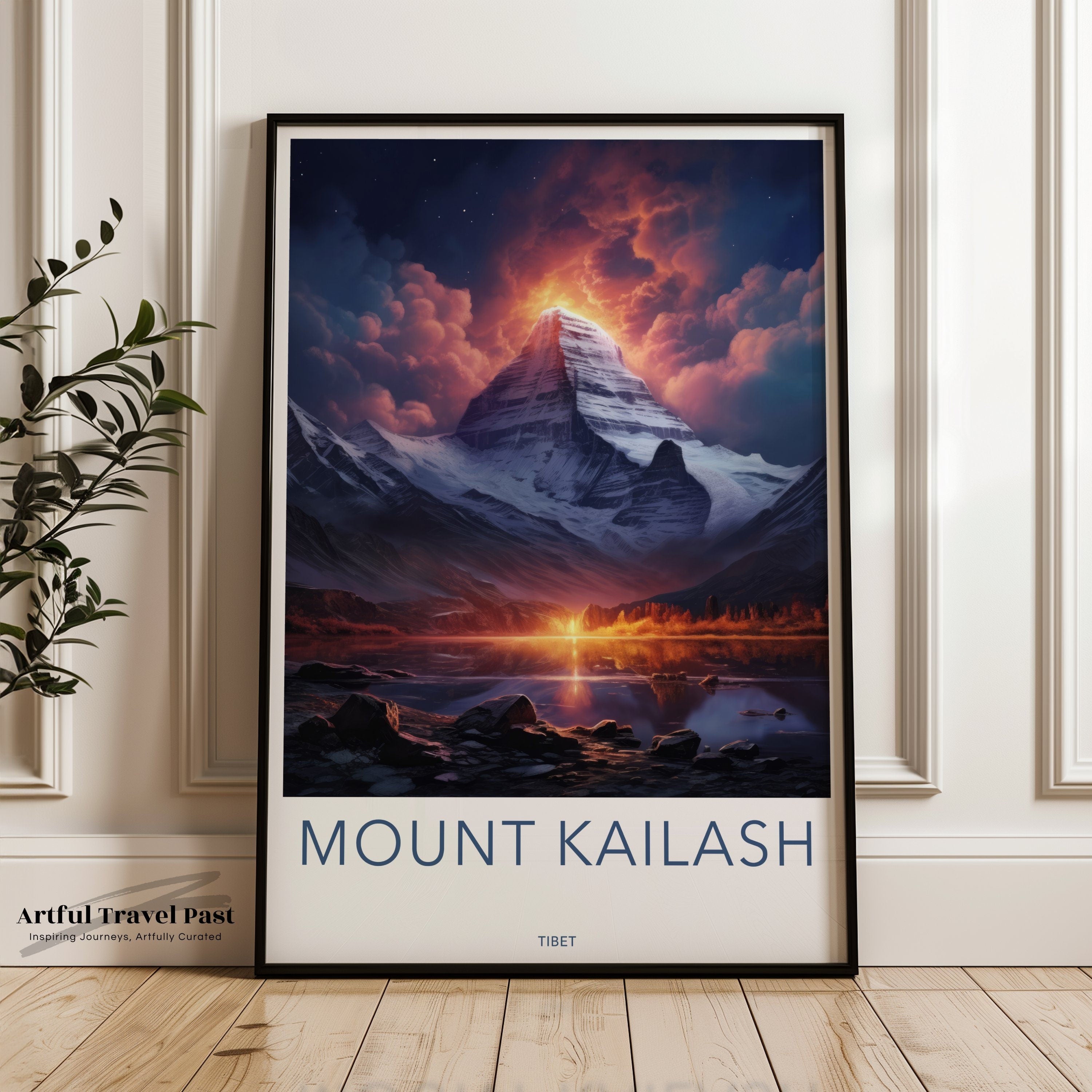 Mount Kailash Wall Art, Tibetan Mountain Landscape Print, Sacred Himalayan Art, Spiritual Wall Decor, Nature Photography Poster