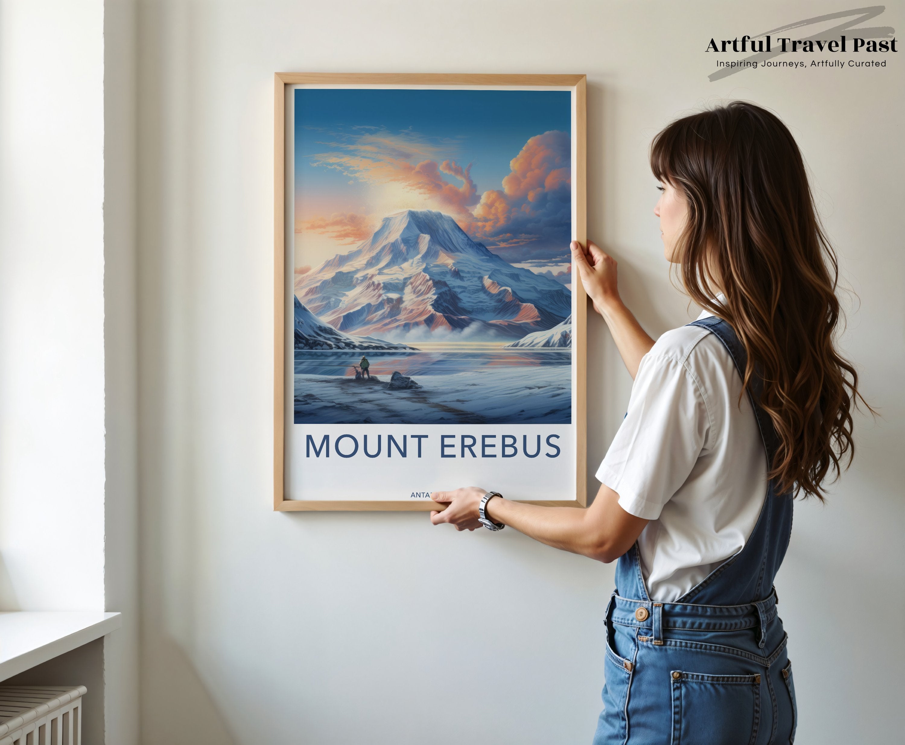 Mount Erebus Wall Art, Antarctica Landscape Print, Stunning Mountain Artwork, Nature Scenes, Beautiful Travel Decor, Scenic Poster