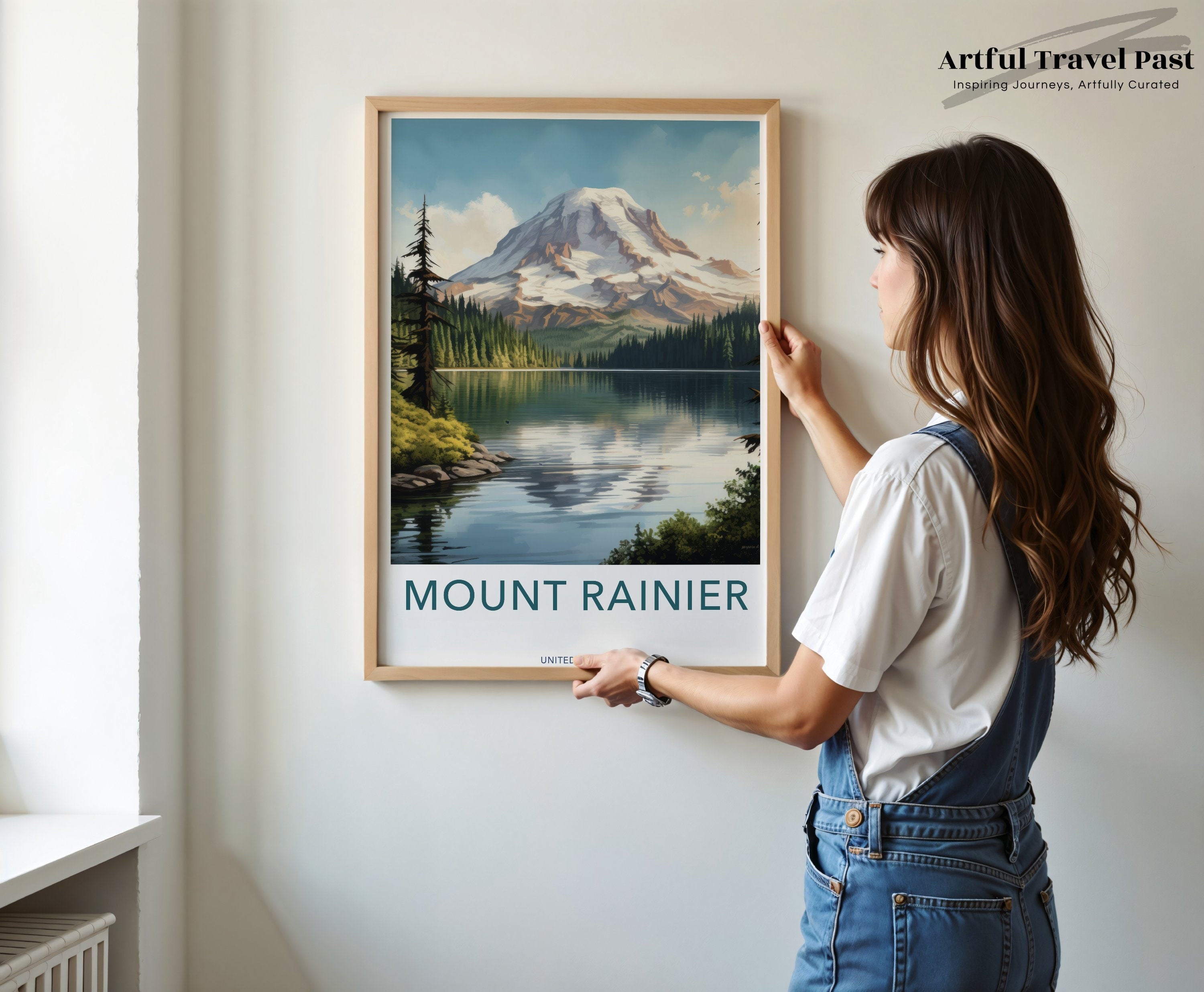 Mount Rainier Wall Art, Scenic Mountain Print, Nature Landscape Poster, Pacific Northwest Decor, Wilderness Photography, Travel Art