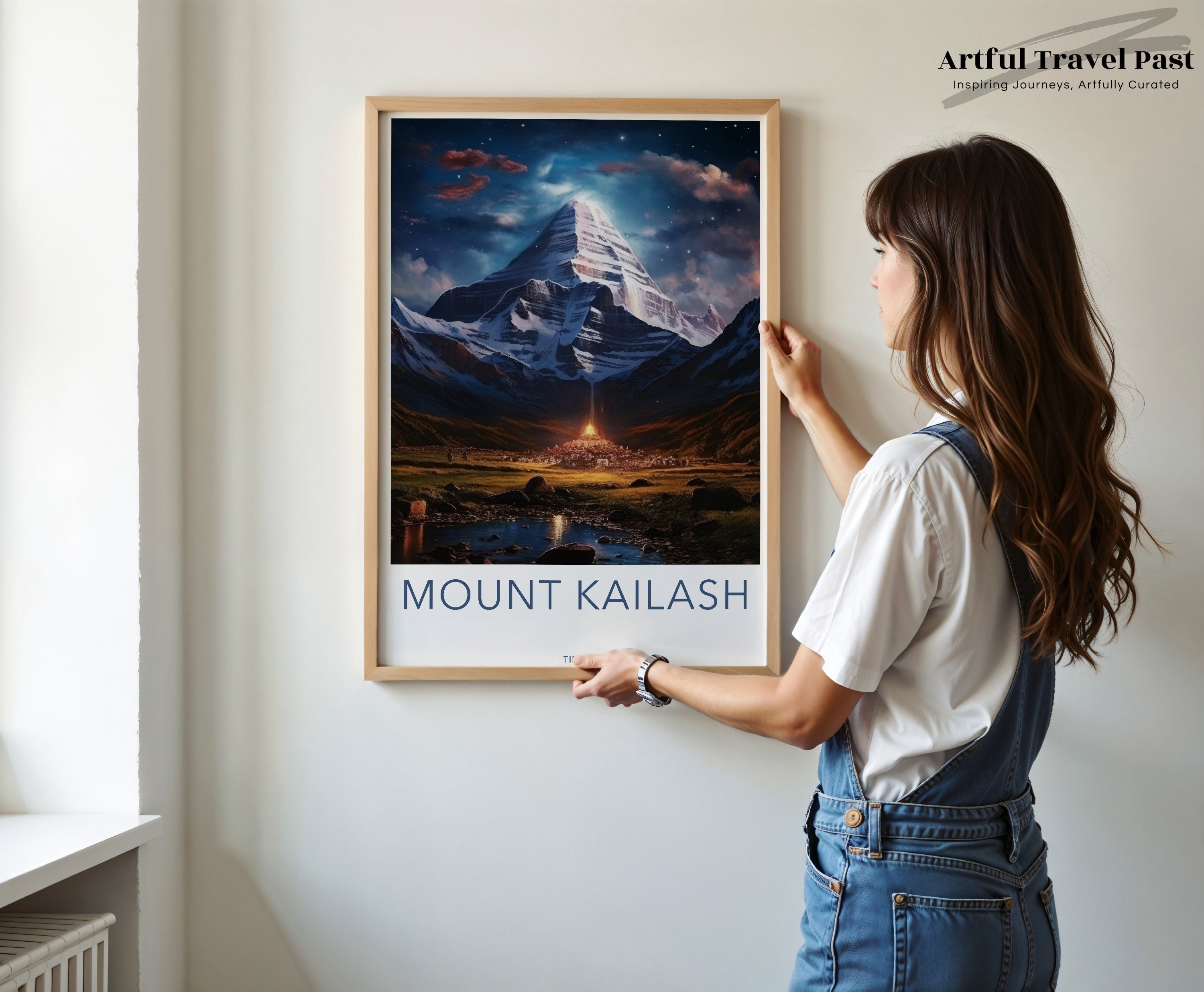 Mount Kailash Wall Art, Sacred Mountain Decor, Tibetan Landscape Art, High Quality Wall Print, Spiritual Home Decor, Nature Painting