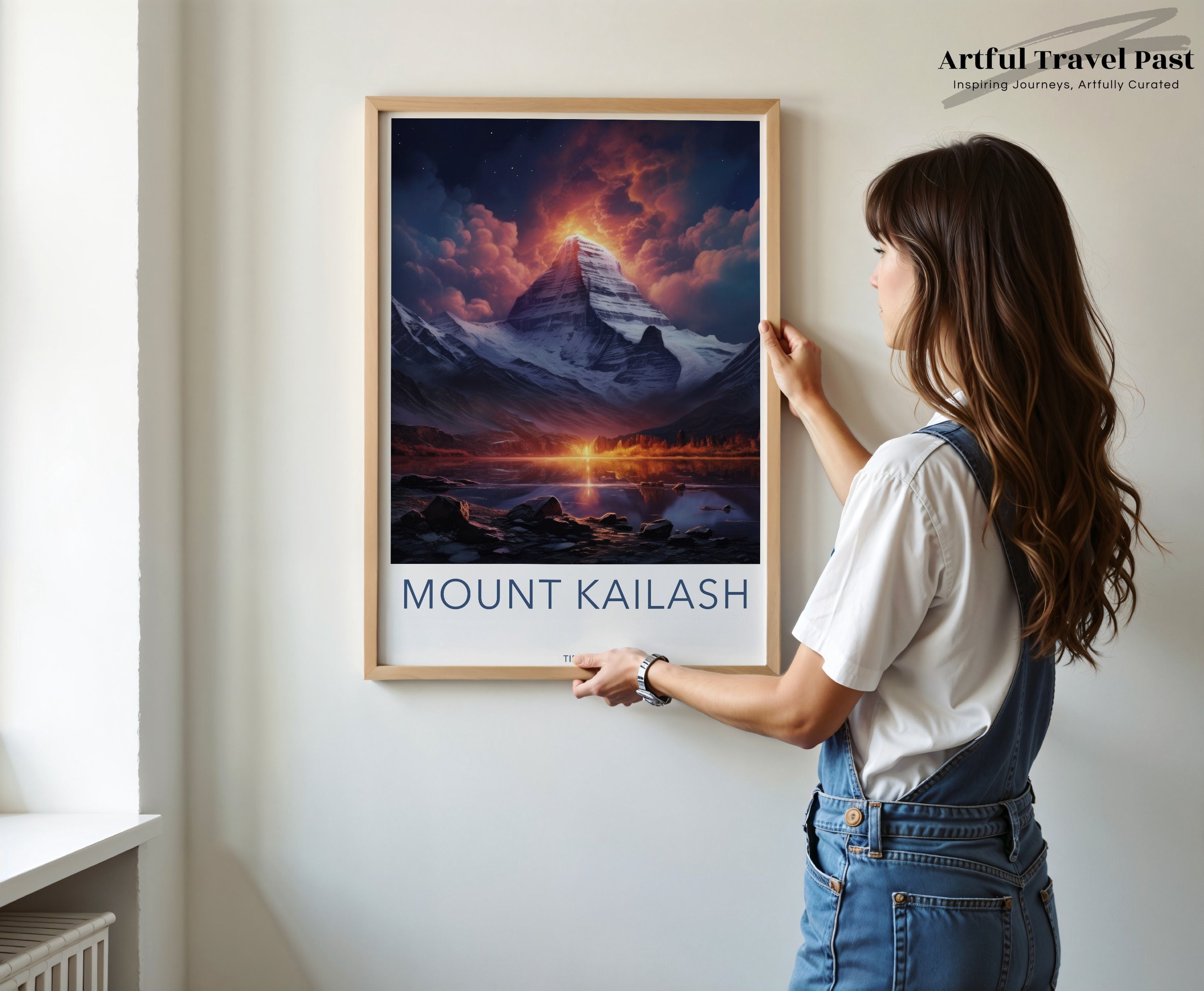 Mount Kailash Wall Art, Tibetan Mountain Landscape Print, Sacred Himalayan Art, Spiritual Wall Decor, Nature Photography Poster