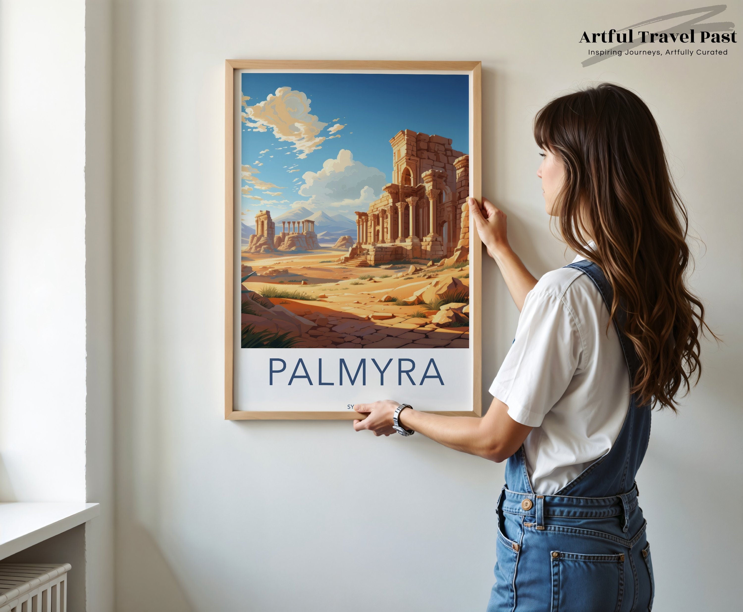 Palmyra Wall Art, Syria Travel Poster, Ancient Ruins Art, Historical Landmarks Print, Desert Landscape Decor, Architectural Wonders