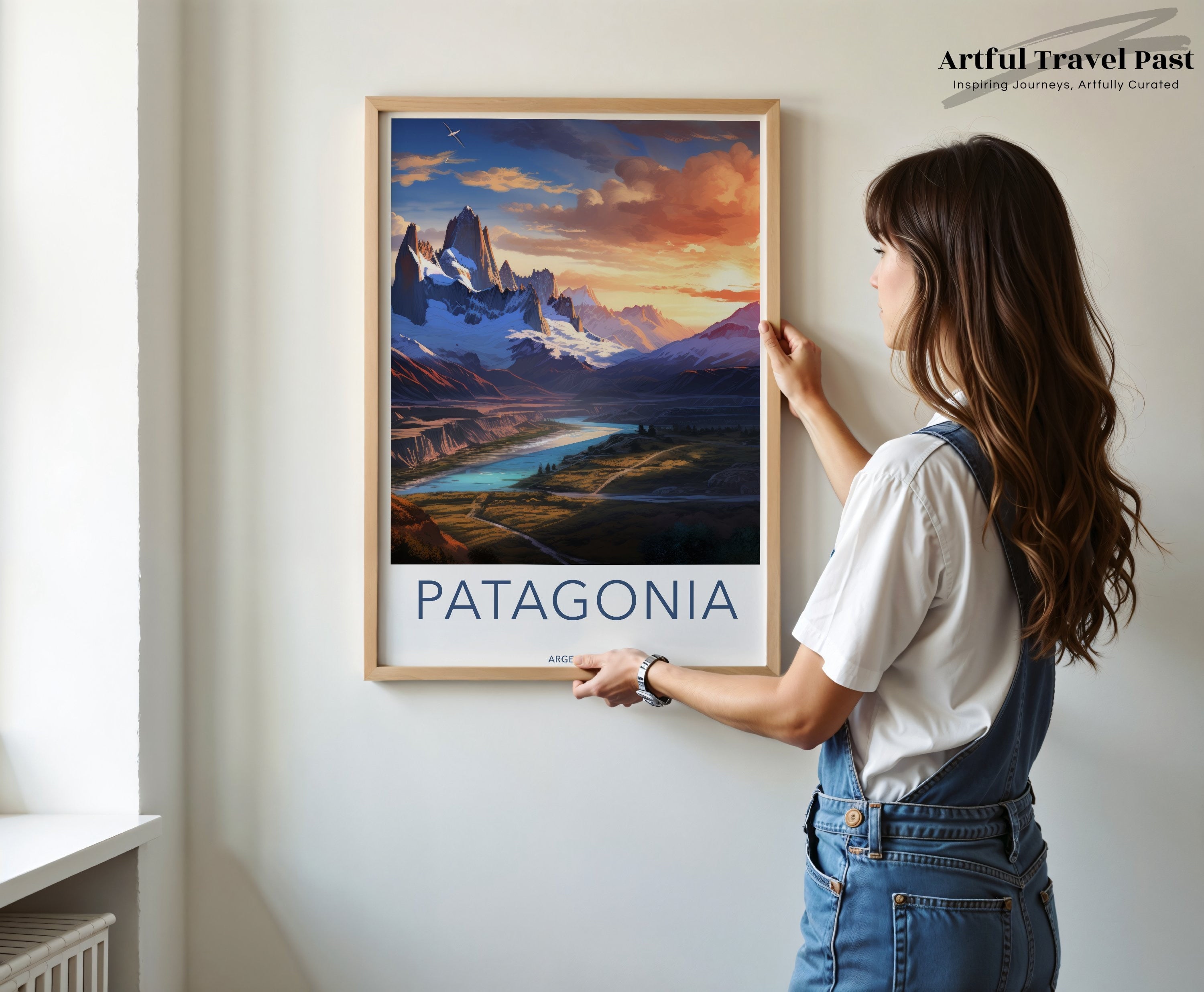 Patagonia Argentina Landscape Wall Art, Mountain Sunset Poster, South American Scenic Print, Nature Inspired Home Decor