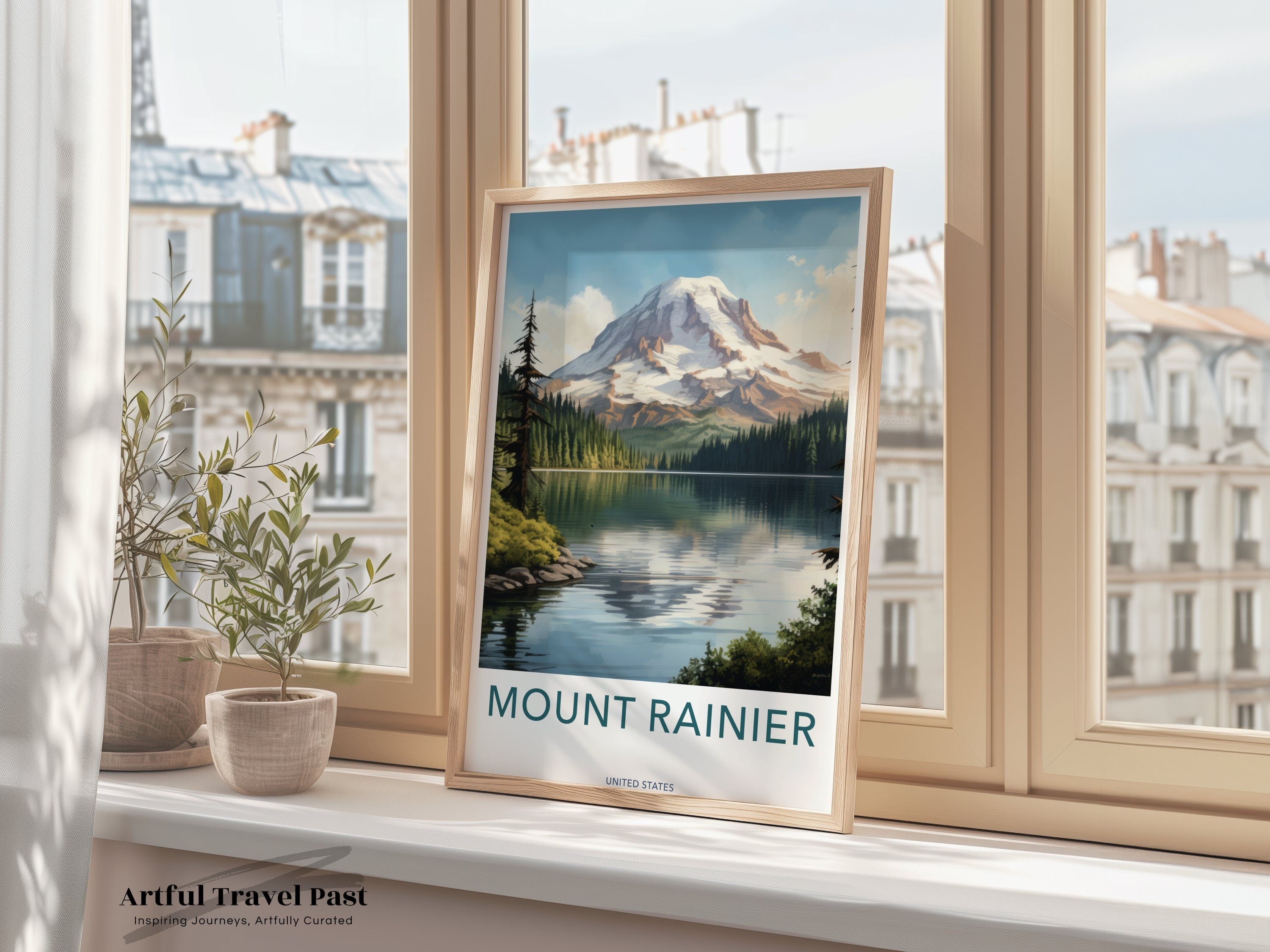 Mount Rainier Wall Art, Scenic Mountain Print, Nature Landscape Poster, Pacific Northwest Decor, Wilderness Photography, Travel Art