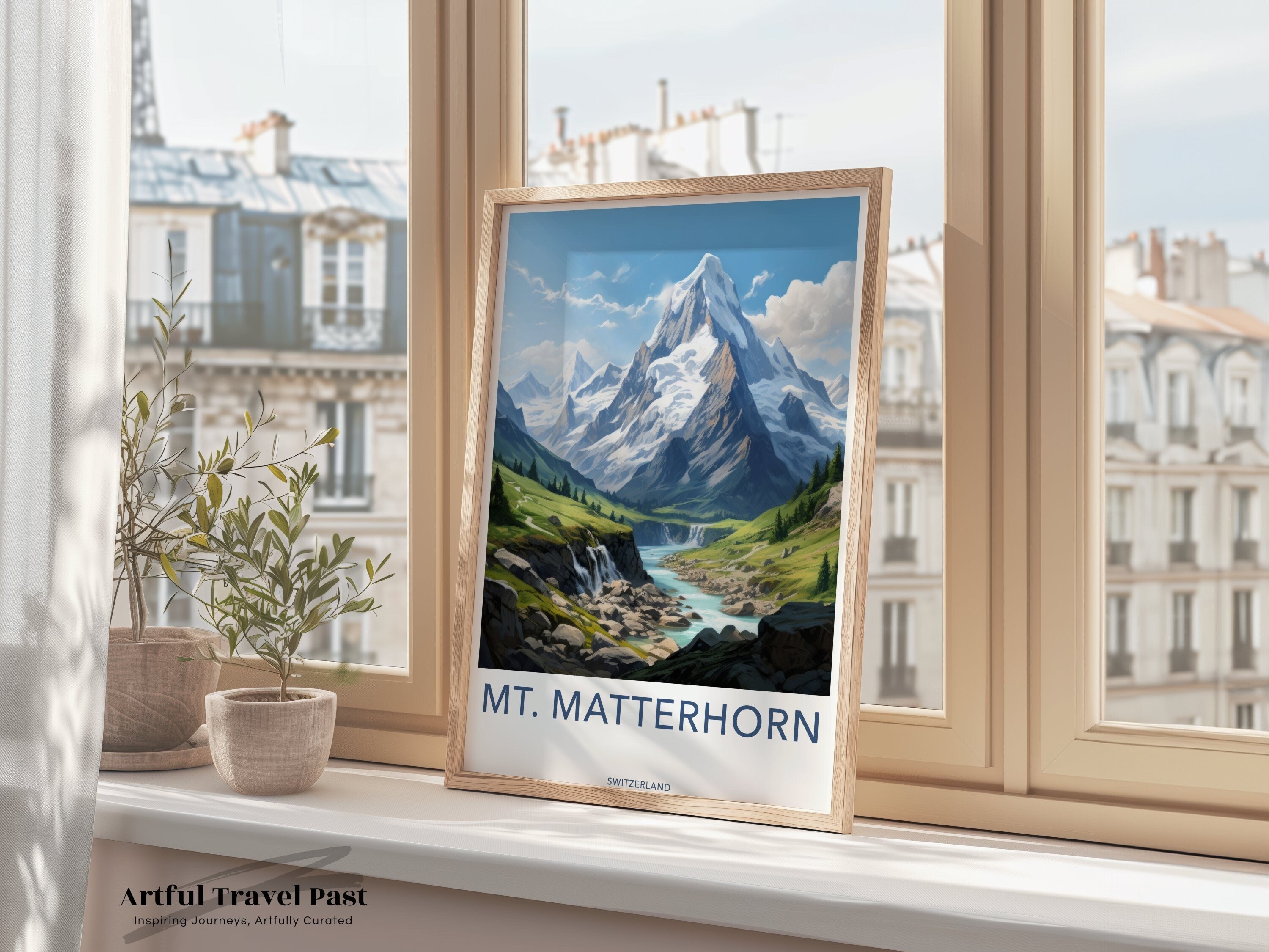 Mt. Matterhorn Wall Art, Switzerland Mountain Landscape, Nature Print, Alpine Décor, Scenic Wall Art, Travel Poster, Home Decor