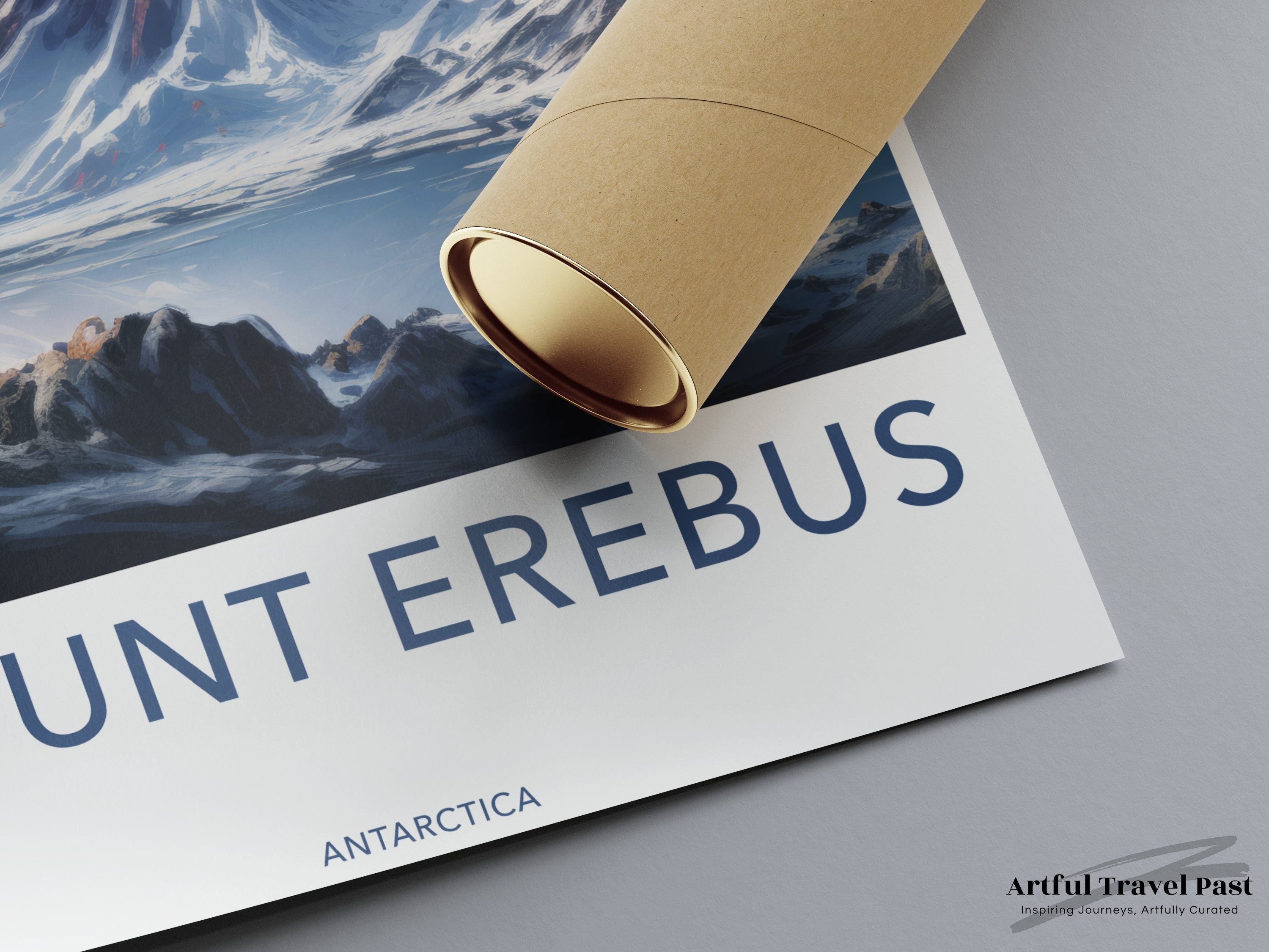 Mount Erebus Wall Art, Antarctica Mountain Poster, Adventure Travel Print, Scenic Landscape Artwork, Nature Photography Decor