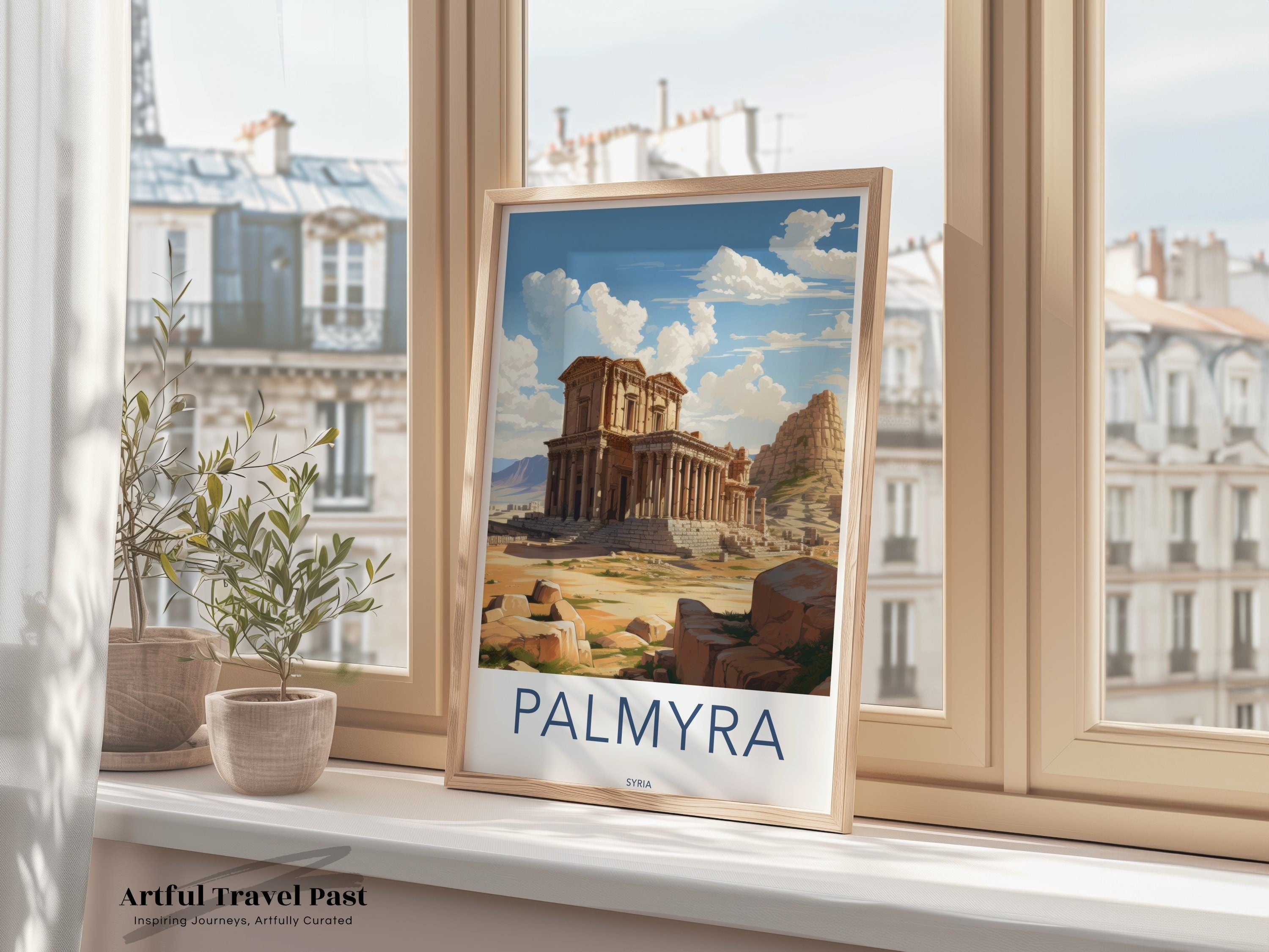 Palmyra Wall Art, Ancient Ruins Print, Historical Architecture Poster, Cultural Landmark Decor, Scenic View, Syria Artwork, Home Decor