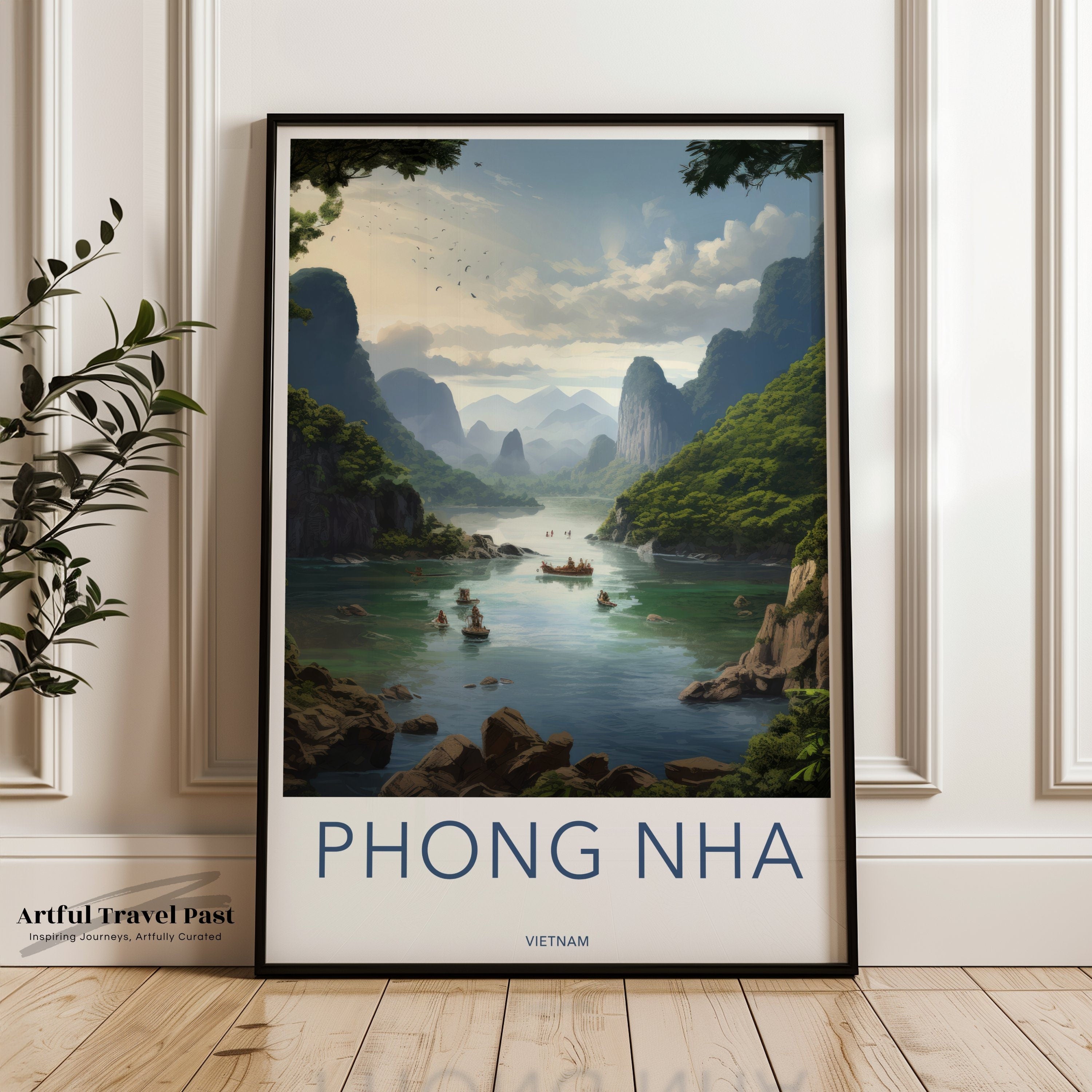 Phong Nha Wall Art, Vietnam Scenic Landscape Poster, Southeast Asia Travel Decor, Nature Print, UNESCO Heritage Site, Mountain Artwork