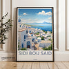 Sidi Bou Said Wall Art Print, Scenic Tunisia, Mediterranean Coastal Village, Travel Inspired Artwork, Historic Architecture Decor