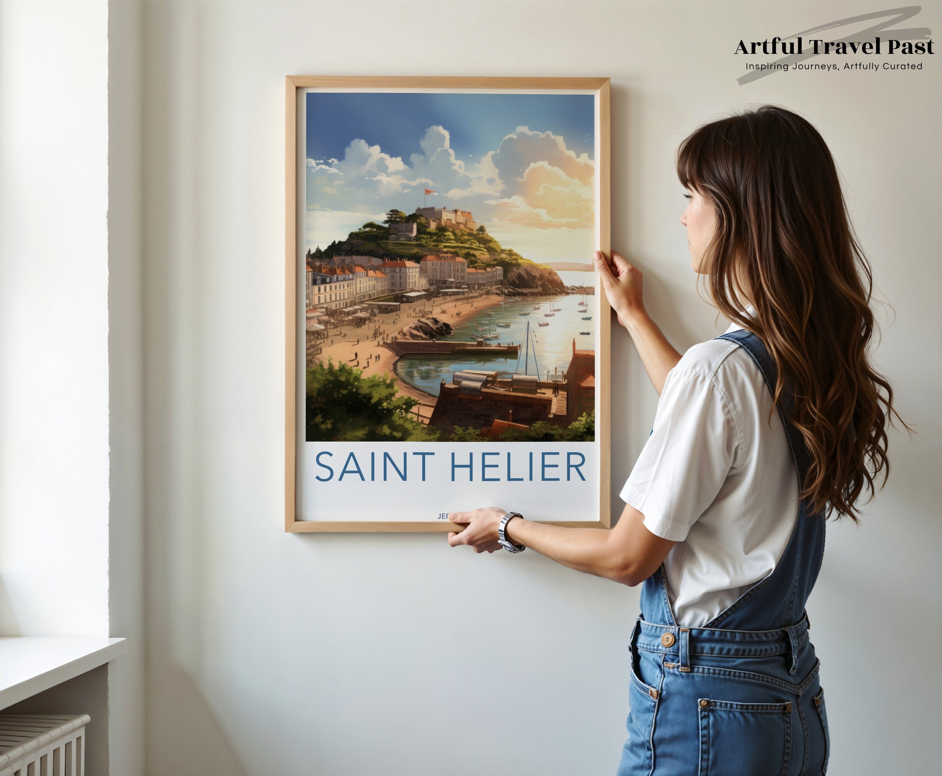 Saint Helier Wall Art, Jersey Coastal Print, Historical Landscape Artwork, Scenic Beach Decor, Nautical Home Decor, Coastal City View