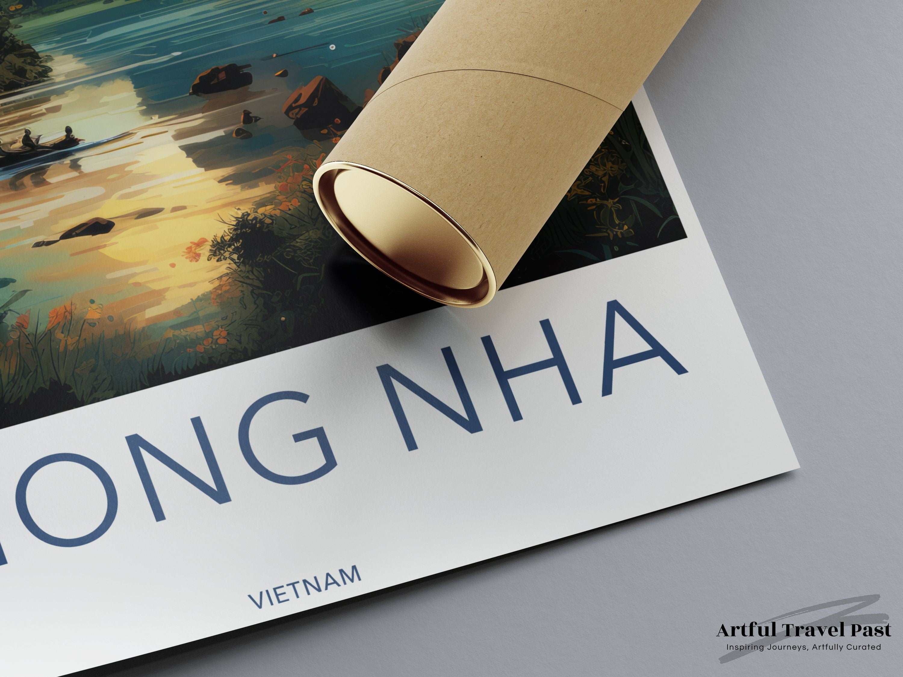 Phong Nha Vietnam Wall Art, Scenic Night Landscape Print, Full Moon Over River, Nature Decor, Vietnamese Cultural Landmark Poster