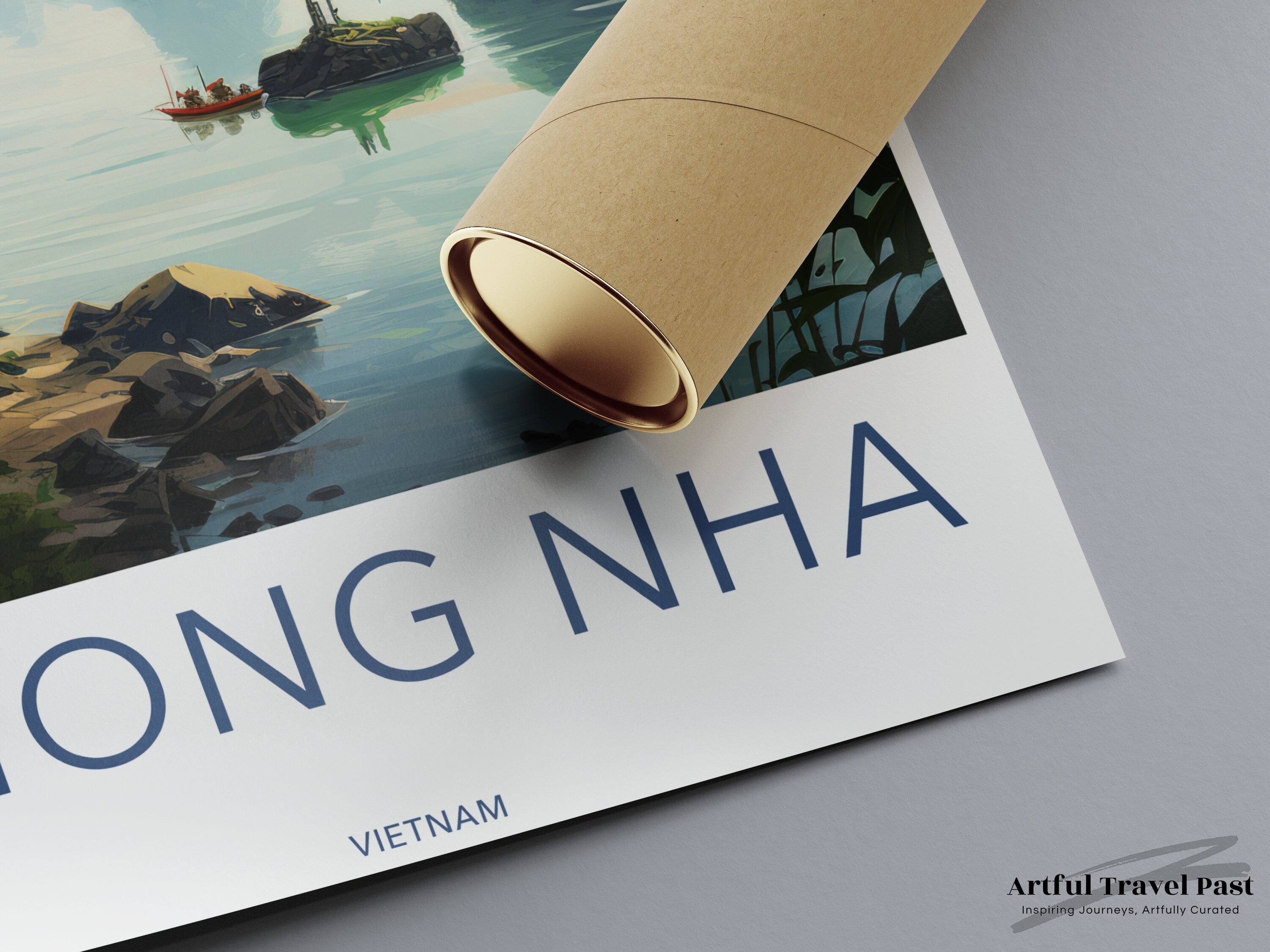 Phong Nha Wall Art, Vietnam Landscape Poster, Nature Decor, Travel Print, River View, Mountain Scenery, Bedroom Living Room Decor