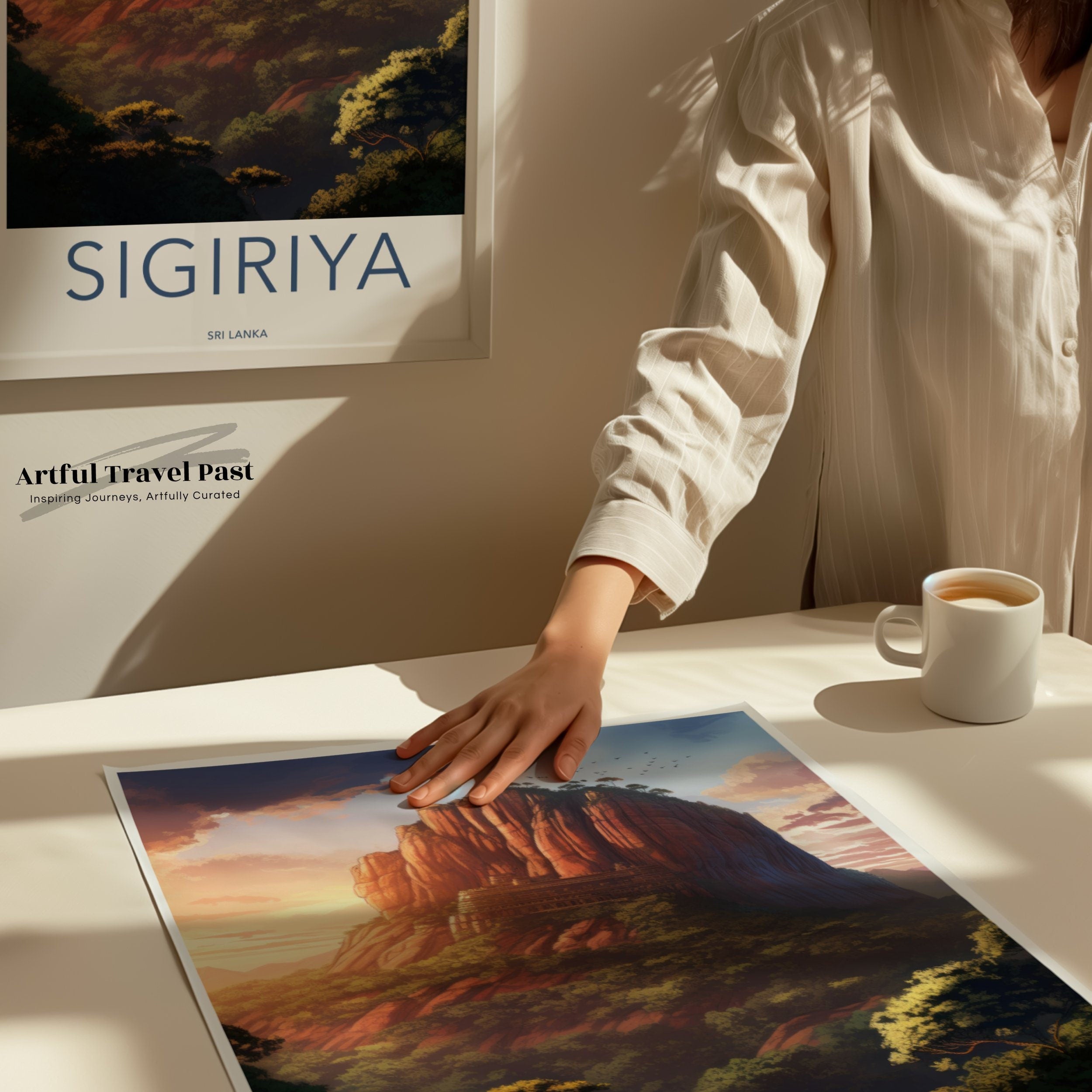 Sigiriya Fortress Wall Art, Sri Lanka Historical Landmark Print, Ancient Rock Fortress Artwork, Cultural Heritage Poster