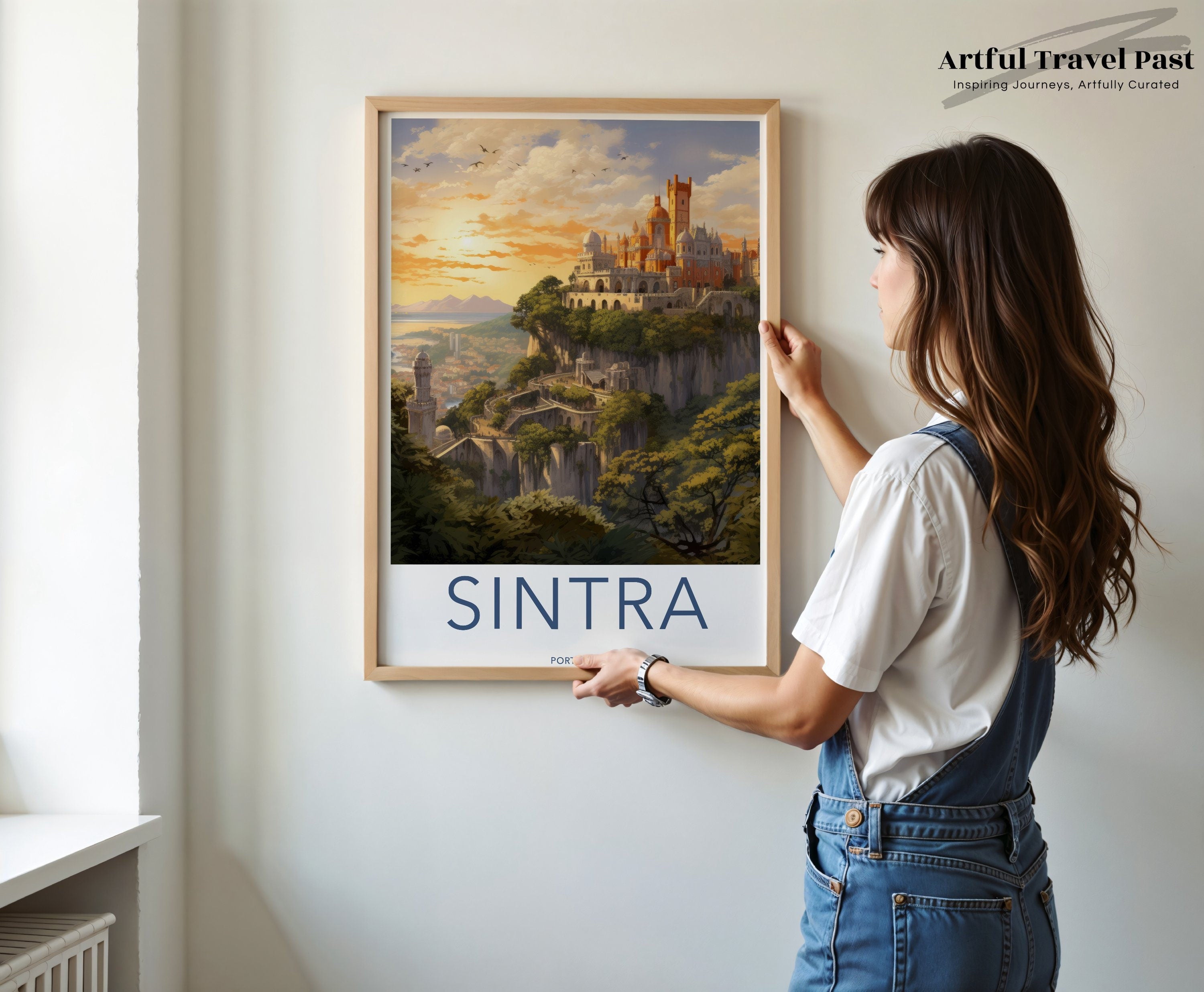 Sintra Wall Art, Historic Castle Print, Portugal Travel Poster, European Architecture Art, Vintage Landscape Decor, Home Office Decor