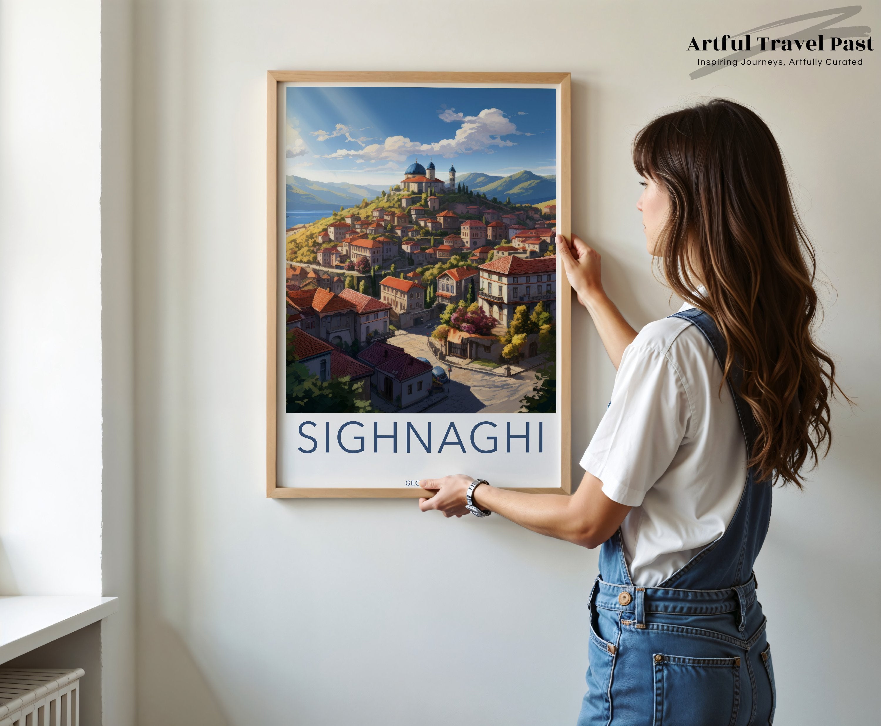 Sighnaghi Georgia Wall Art, Historic Georgian Town Print, Sighnaghi Landscape Poster, Scenic Wall Decor, Travel Souvenir Art