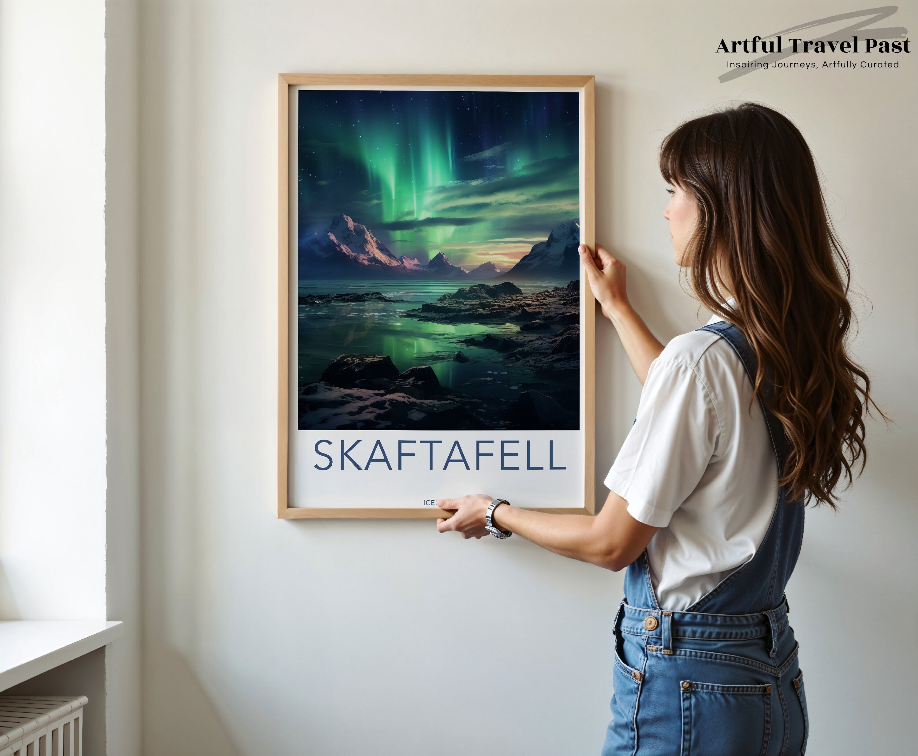 Skaftafell Wall Art, Iceland Landscape, Northern Lights Poster, Nordic Nature Decor, Mountain Scenery Print, Home Office Decoration