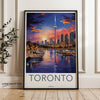 Toronto Skyline Wall Art, CN Tower Print, Sunset Waterfront Poster, Cityscape Artwork, Modern Home Decor, Urban Landscape Painting