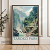 Taroko Park Wall Art, Beautiful Nature Landscape, Taiwan Mountain River Illustration, Scenic Outdoor Decor, Travel Poster