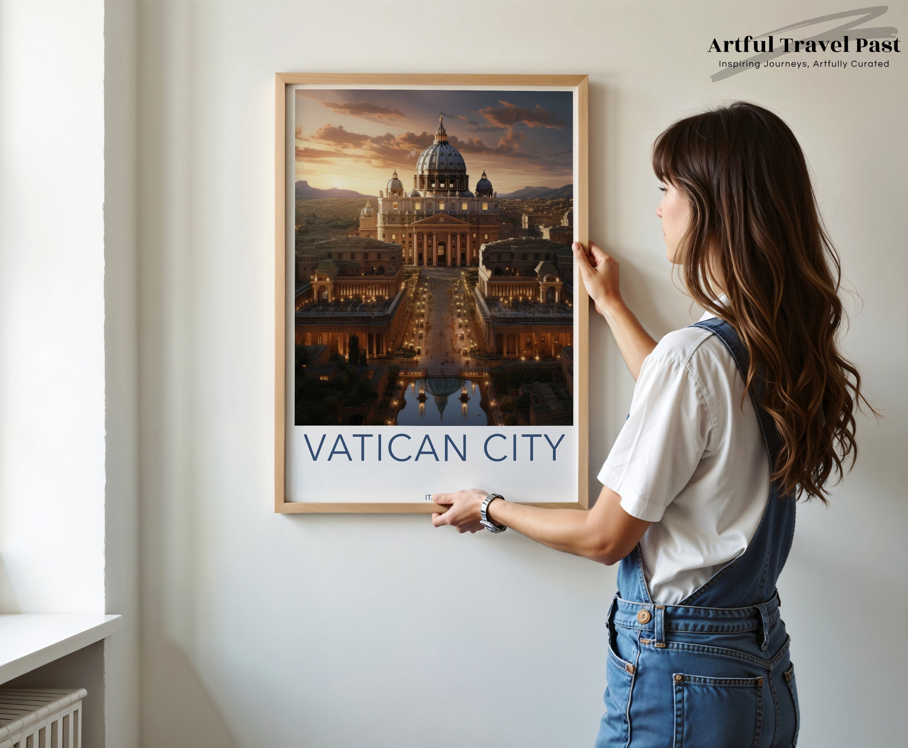 Vatican City Wall Art, Italy Landmark Wall Decor, St Peter's Basilica Print, European Architecture Poster, Historic Cityscape Art