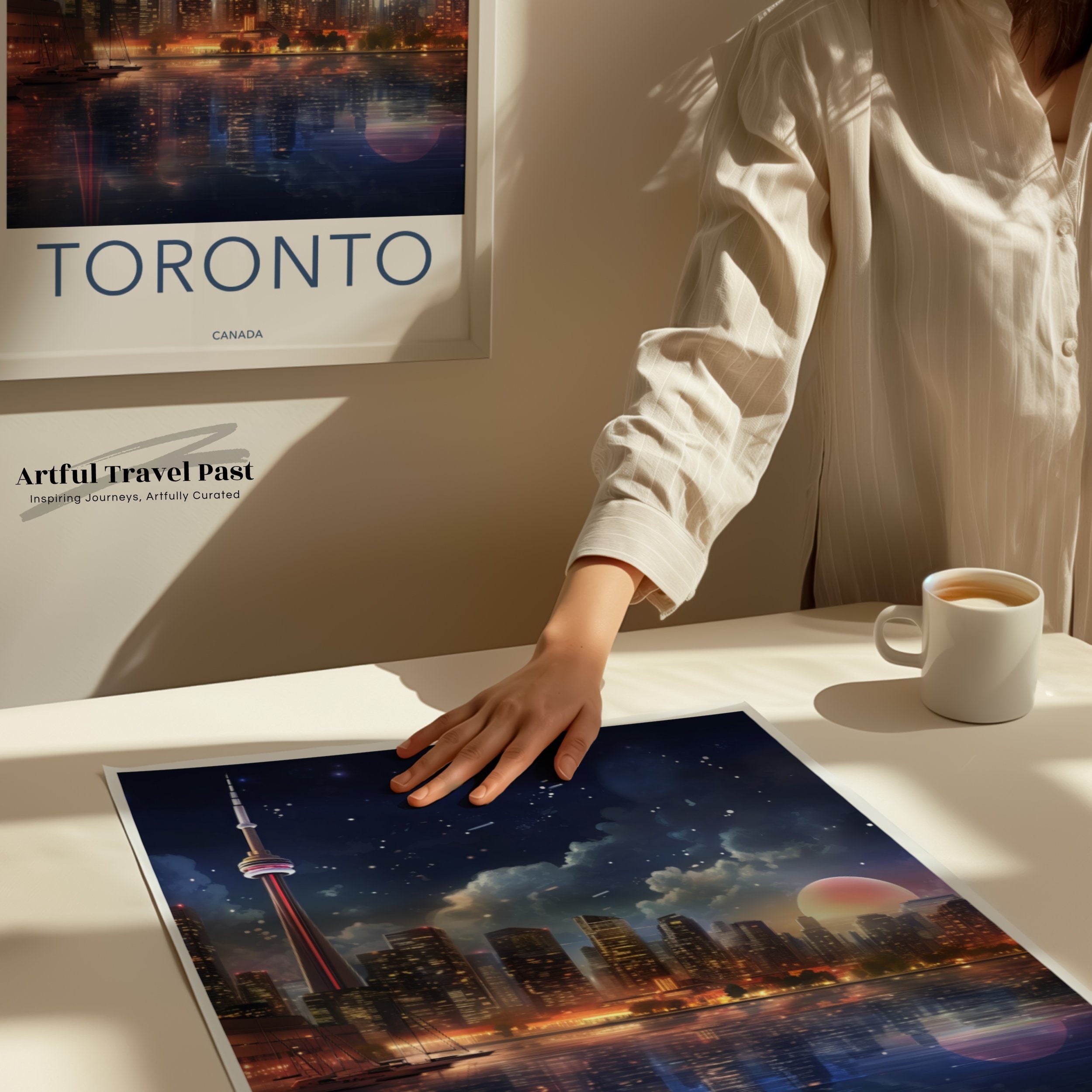 Toronto Cityscape Wall Art, Toronto Skyline Print, Canadian City Poster, Urban Nighttime Decor, Canada Travel Souvenir, Toronto Gift