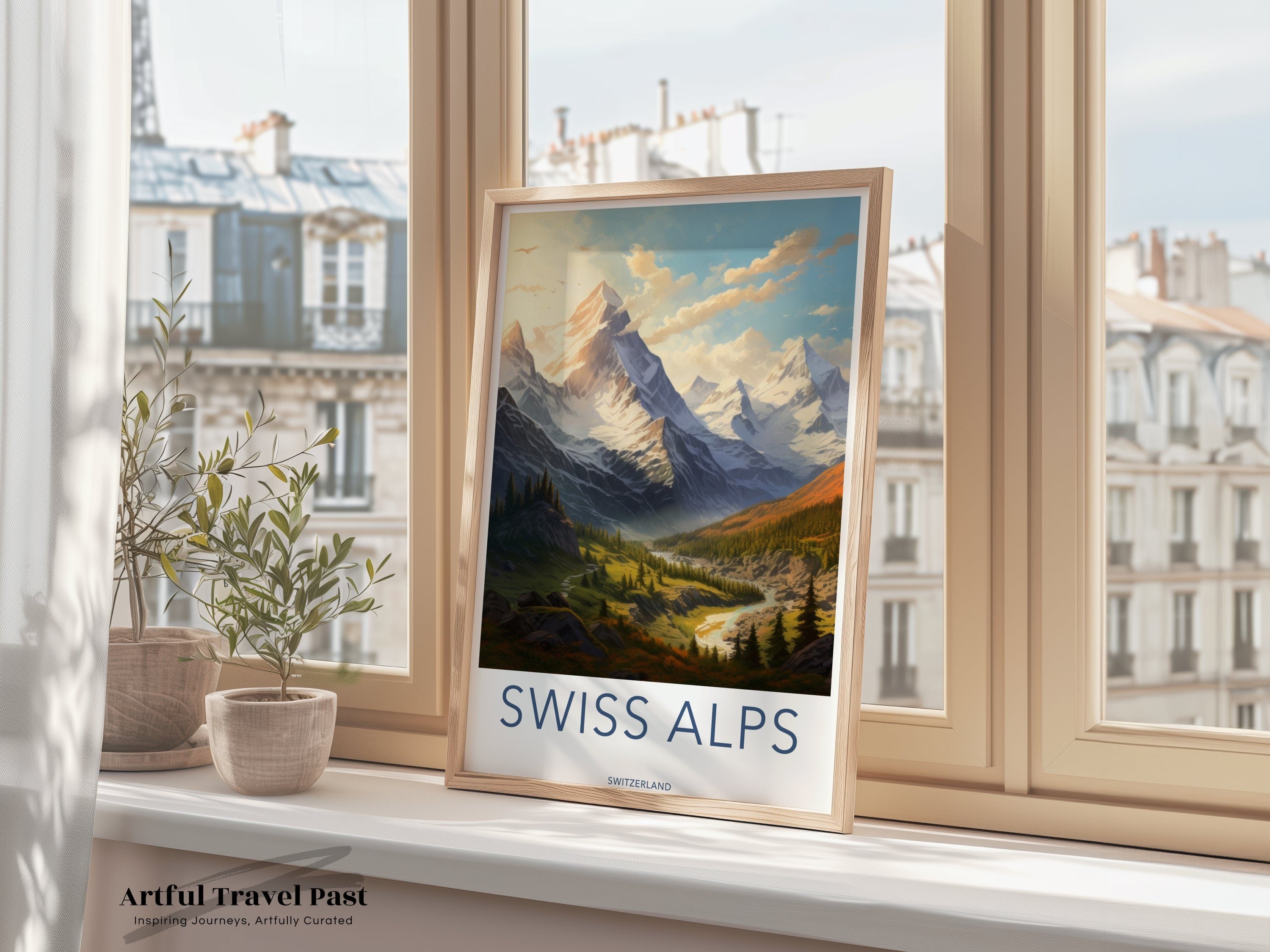 Stunning Swiss Alps Wall Art, Scenic Switzerland Landscape Print, Alpine Mountains Home Decor, Nature Photography Poster