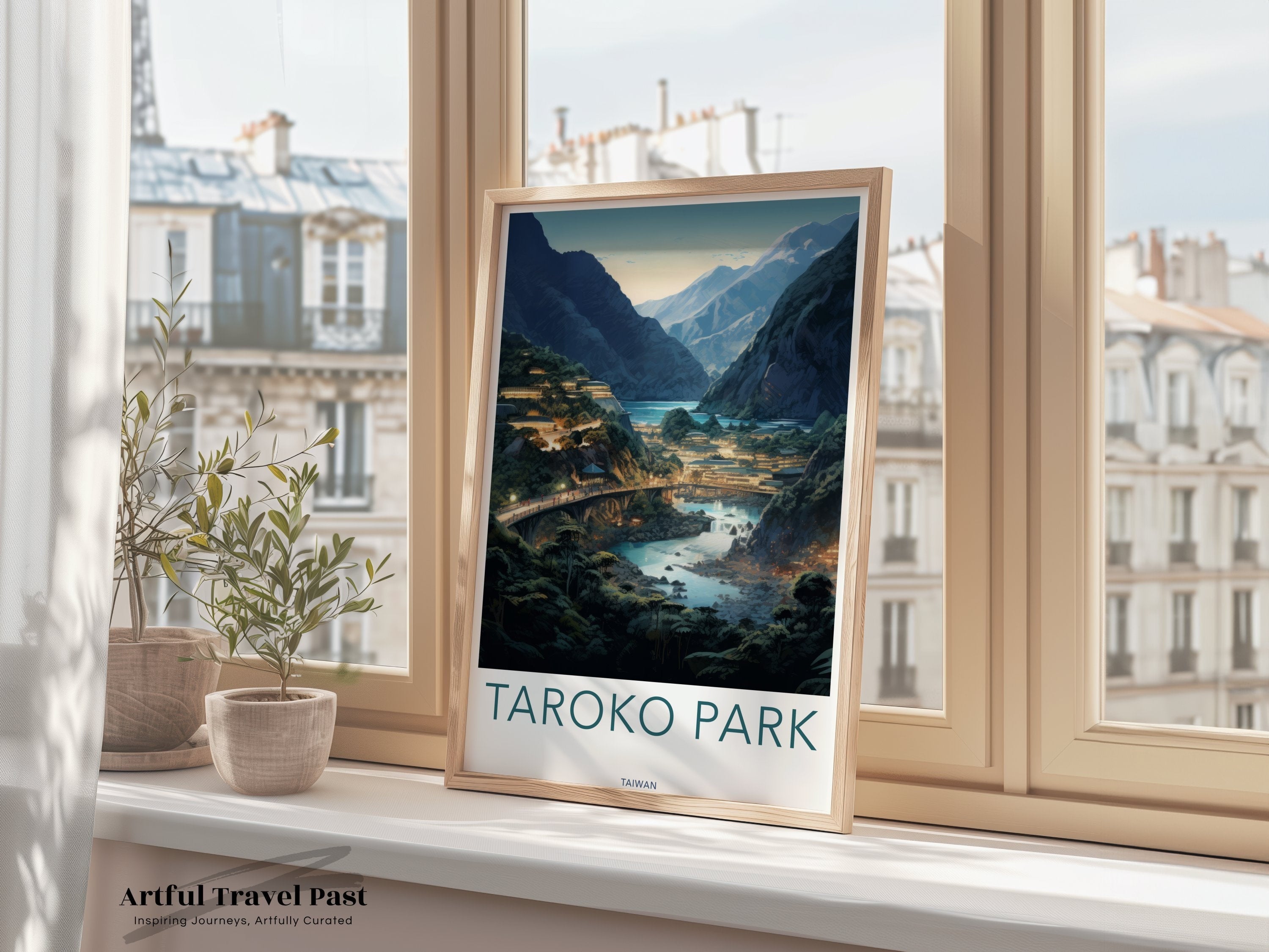 Taroko Park Wall Art, Taiwan Scenic Print, Mountain Landscape Art, Nature Lover Gift, Home Decor, Asian Travel Poster, Adventure Art