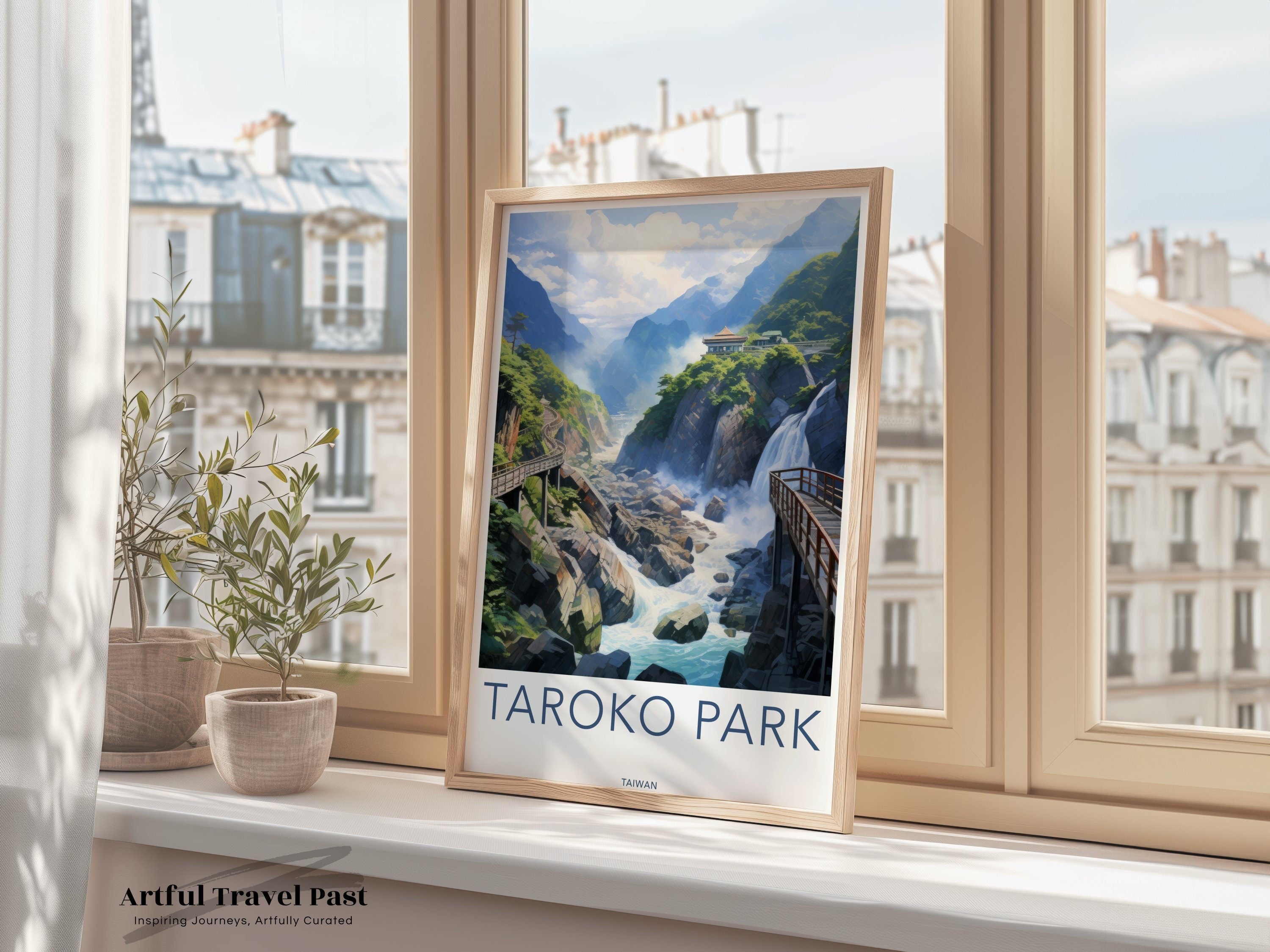 Taroko Park Wall Art, Taiwan Scenic Print, Nature Landscape Decor, Architectural Wonders Poster, Cultural Landmark Artwork