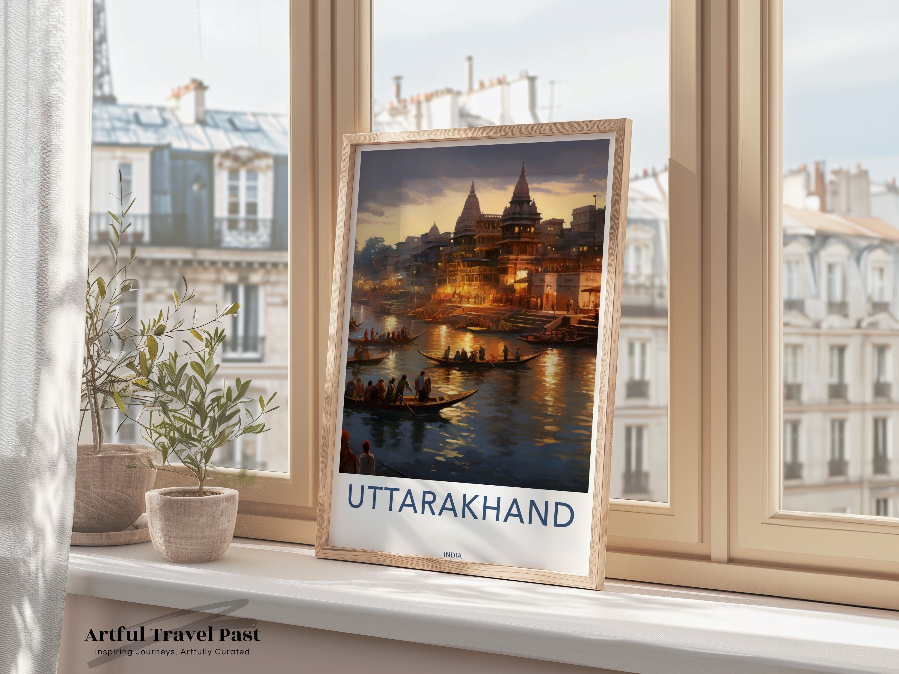 Uttarakhand Travel Poster, India Wall Art, Scenic Artwork, Historical Landmarks Print, Cultural Decor, Tourist Destination Art