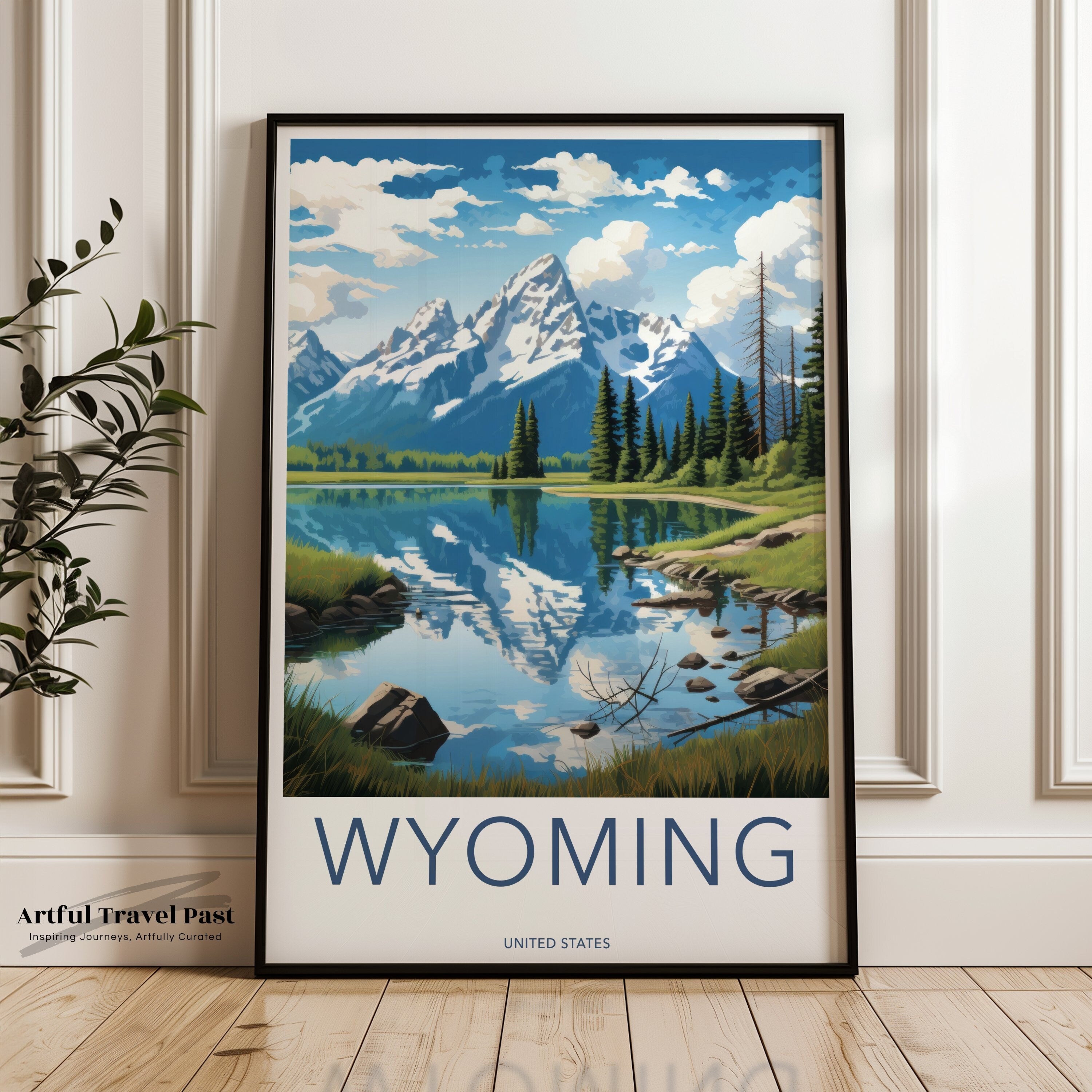 Wyoming Wall Art, Mountain Landscape Print, Scenic Nature Artwork, USA Travel Decor, Majestic Peaks Poster, Home and Office Decoration