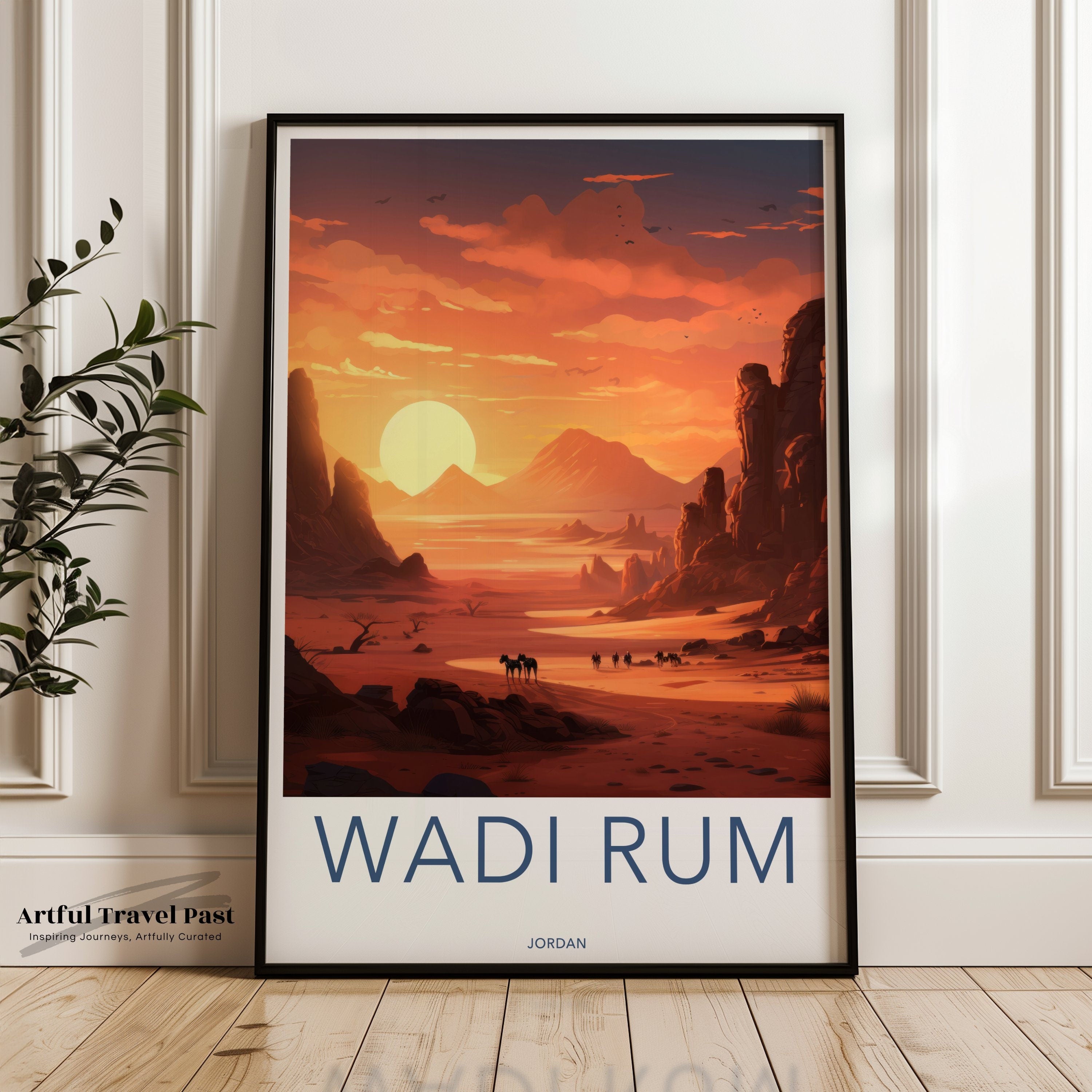 Sunset Wall Art, Wadi Rum Print, Desert Landscape Poster, Jordan Artwork, Nature Decor, Scenic View, Travel Souvenir, Home Decor