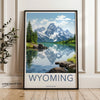 Wyoming Wall Art Print, Mountain Lake Art, Nature Landscape Poster, Wyoming Home Decor, Scenic Wall Decoration, USA Travel Art