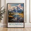 Wyoming Wall Art Poster, Beautiful Landscape Print, Mountain Scenic View, Nature Decor, Home and Office Artwork, USA Travel Poster