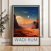 Wadi Rum Wall Art, Jordan Desert Landscape Print, Moonlit Night Sky Poster, Scenic Nature Artwork, Travel Souvenir Decor