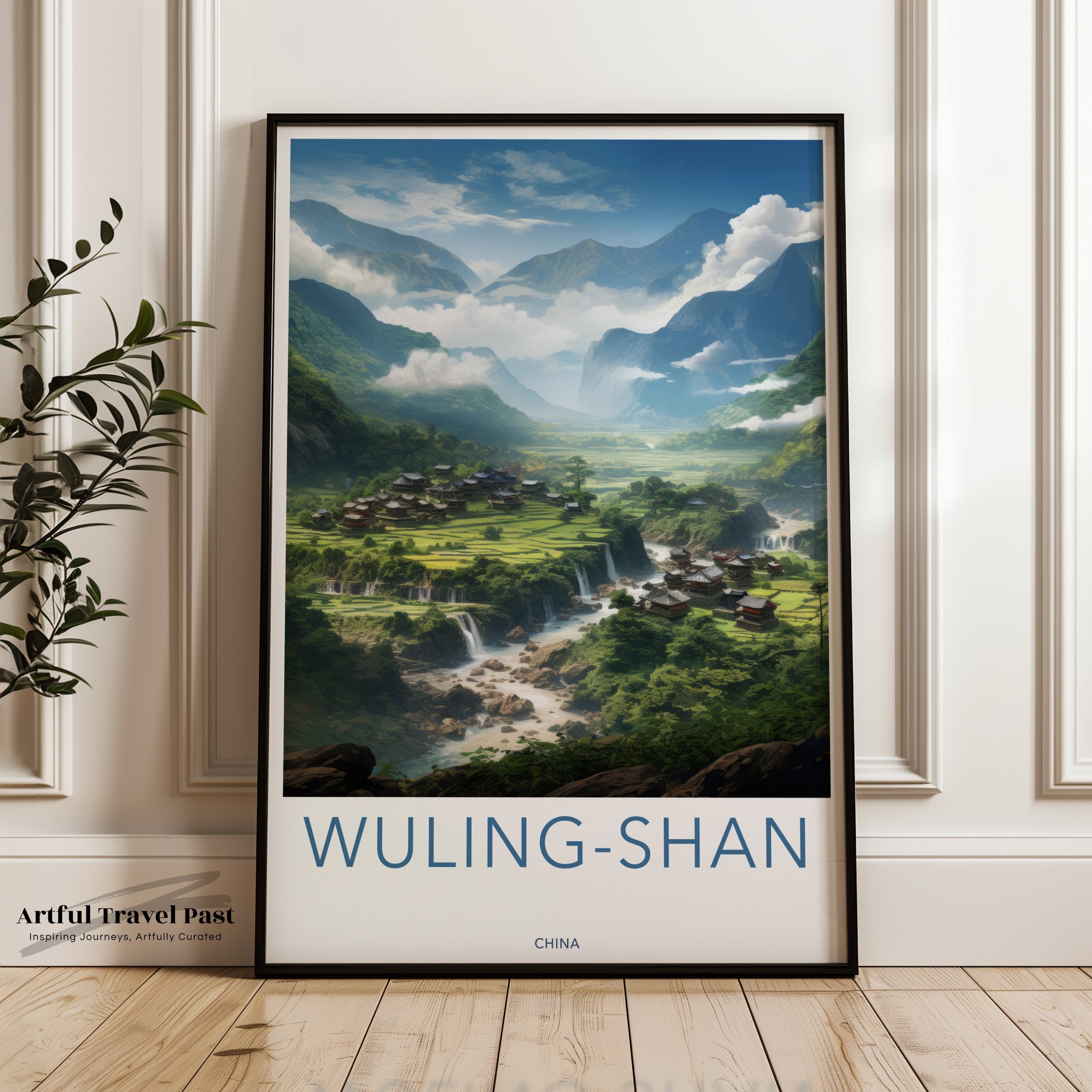 Wuling-Shan Wall Art, China Landscape Print, Scenic Mountain Poster, Stunning Nature Wall Decor, Serene Asian Artwork