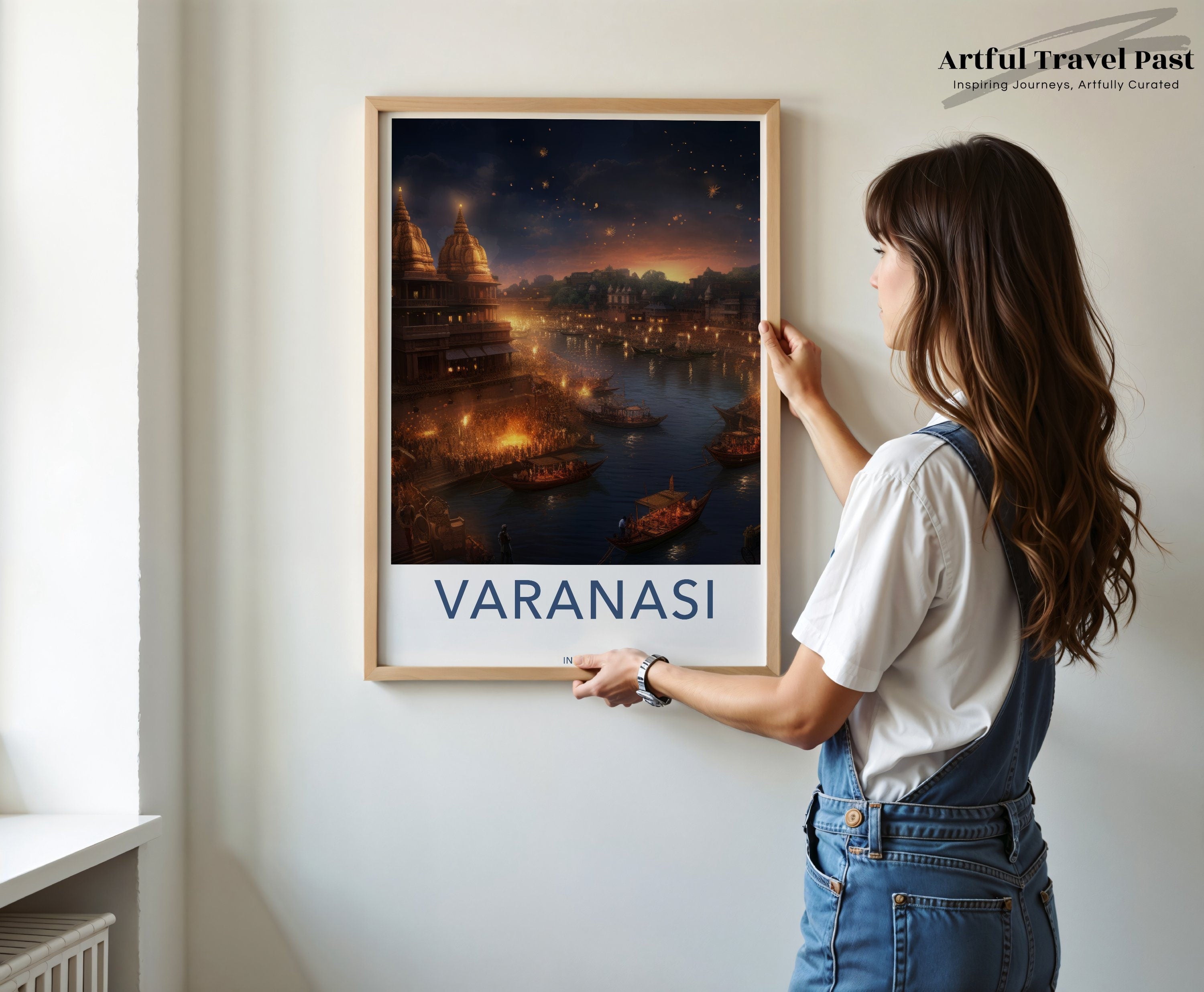 Varanasi India Wall Art, Historical and Cultural Landmark Poster, Beautiful River Scene, Architectural Wonders, Perfect Home Decor