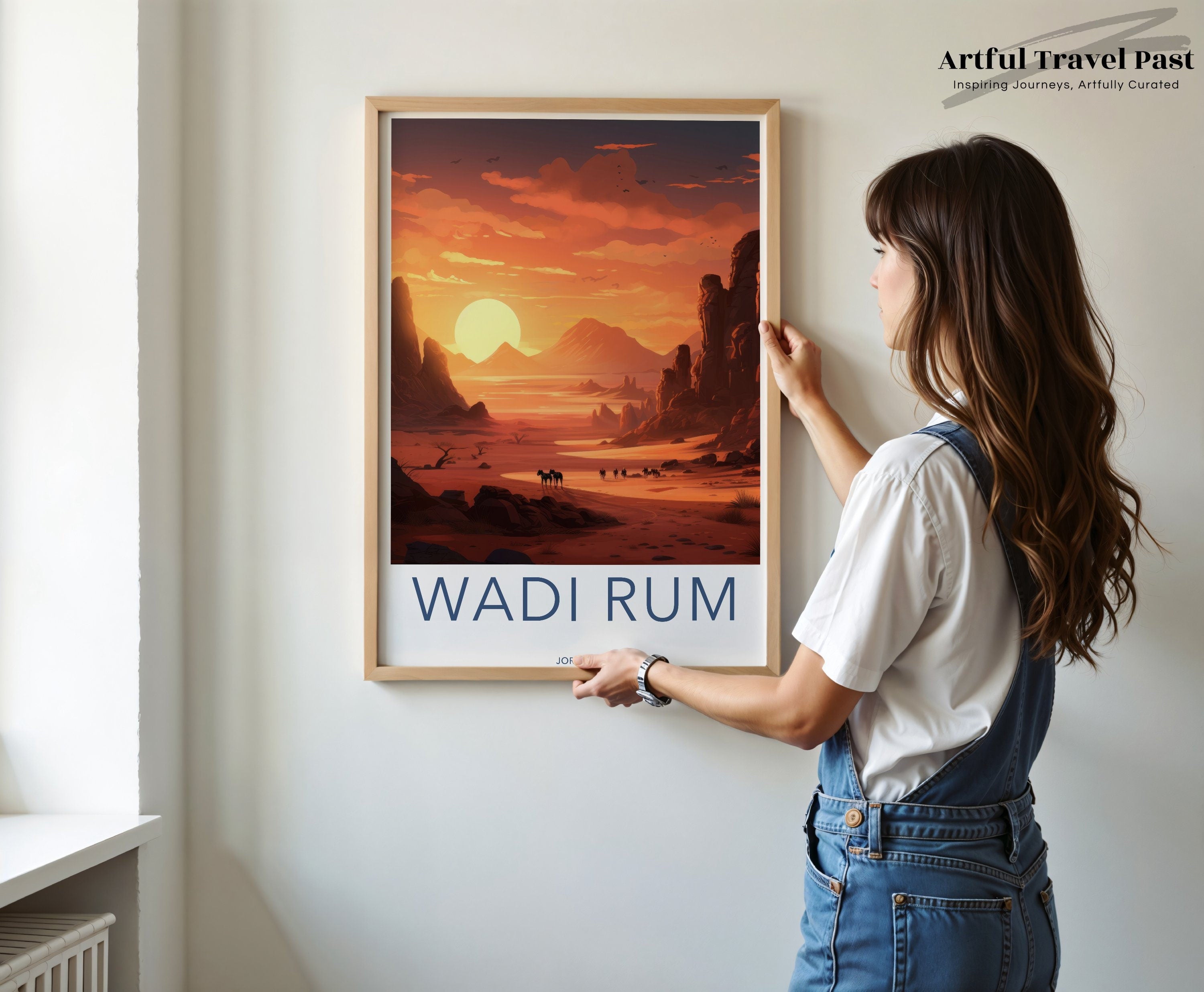 Sunset Wall Art, Wadi Rum Print, Desert Landscape Poster, Jordan Artwork, Nature Decor, Scenic View, Travel Souvenir, Home Decor