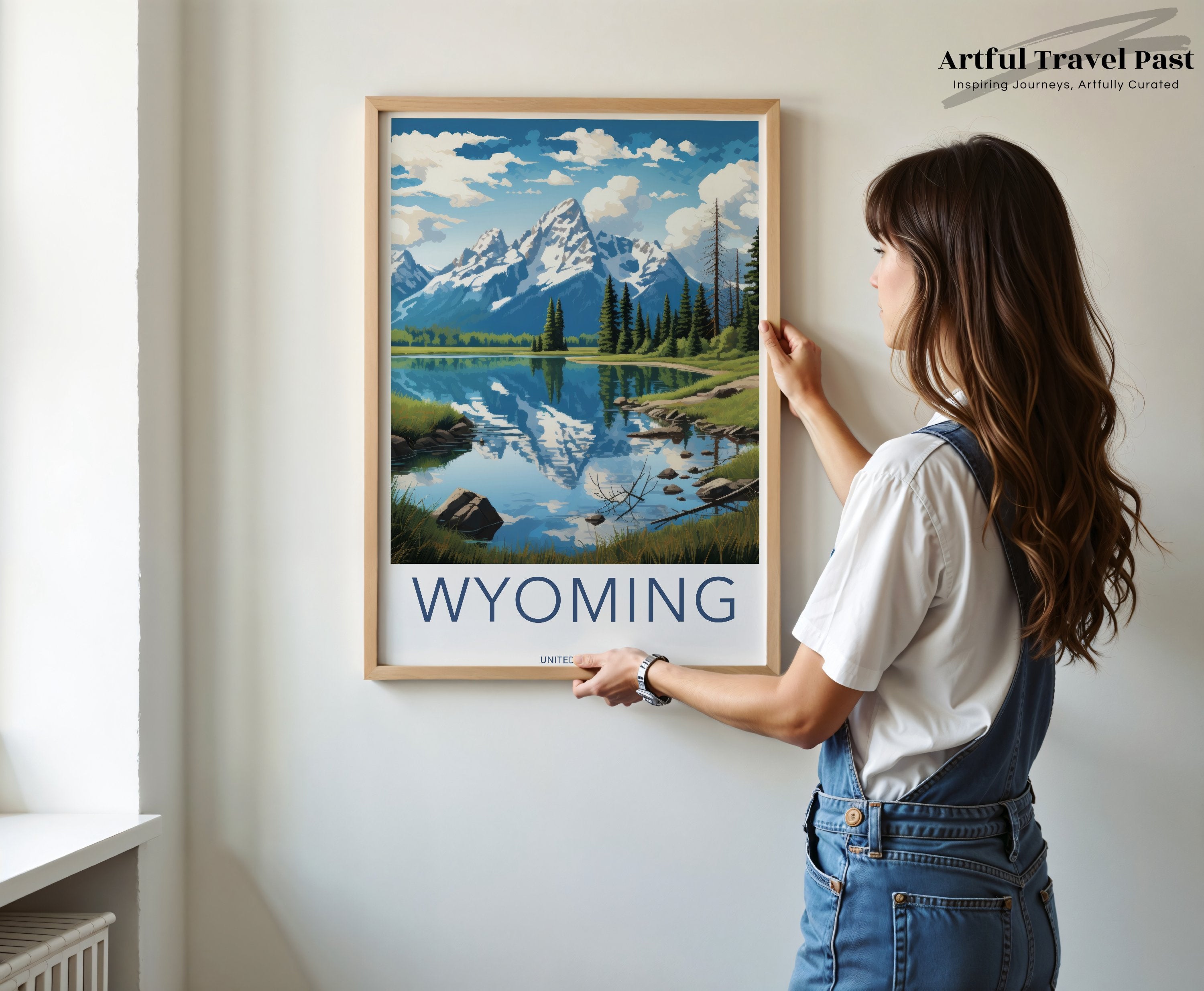 Wyoming Wall Art, Mountain Landscape Print, Scenic Nature Artwork, USA Travel Decor, Majestic Peaks Poster, Home and Office Decoration