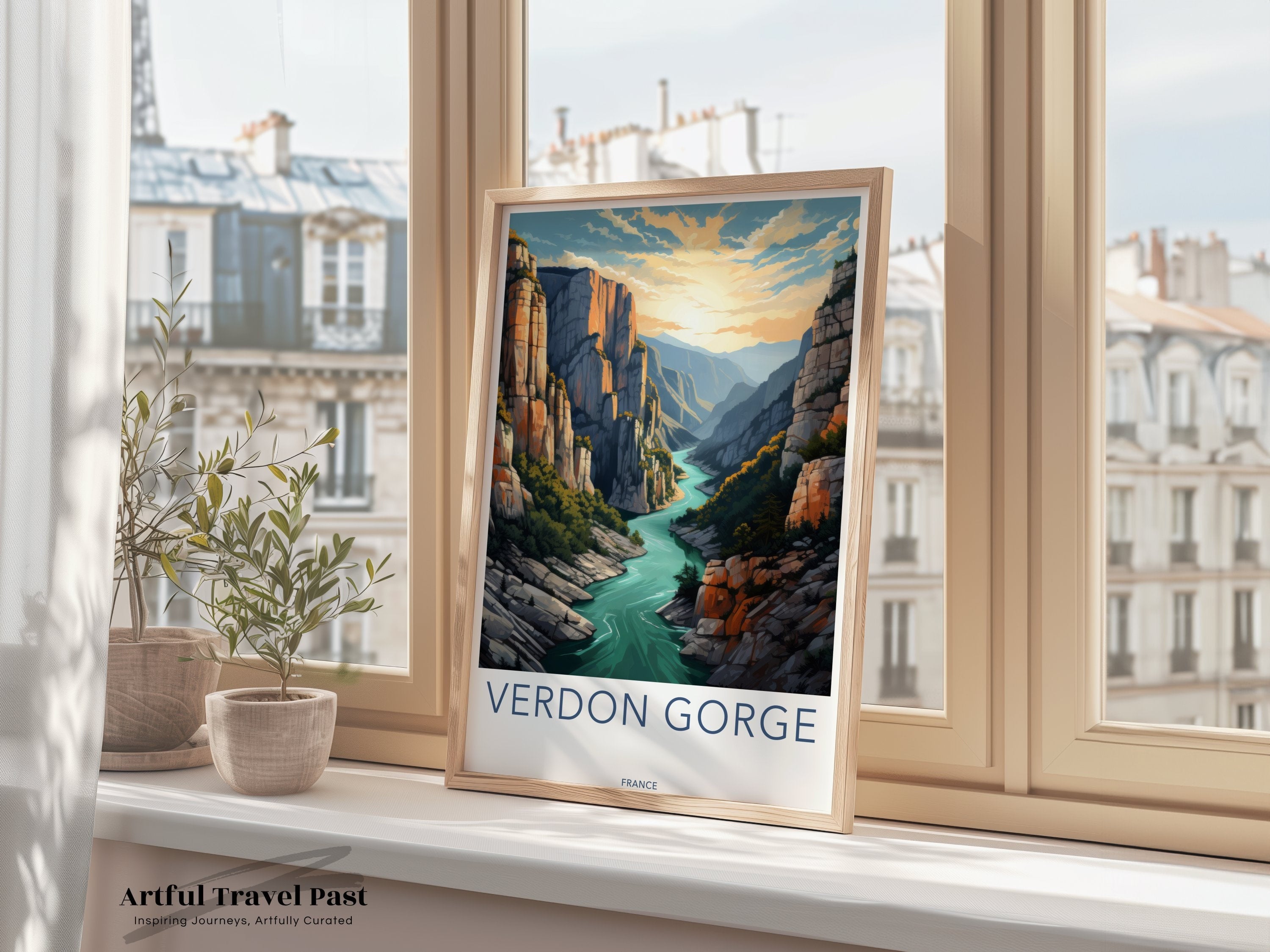 Verdon Gorge Wall Art Print, Scenic Landscape Poster, Nature Artwork, Home Decor, Travel Destination, Gift for Nature Lovers