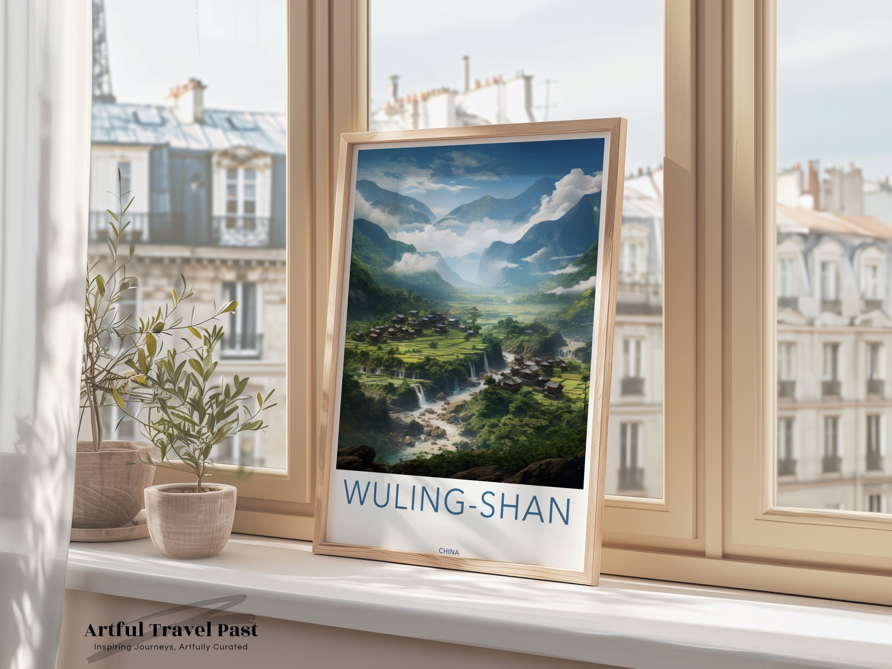 Wuling-Shan Wall Art, China Landscape Print, Scenic Mountain Poster, Stunning Nature Wall Decor, Serene Asian Artwork