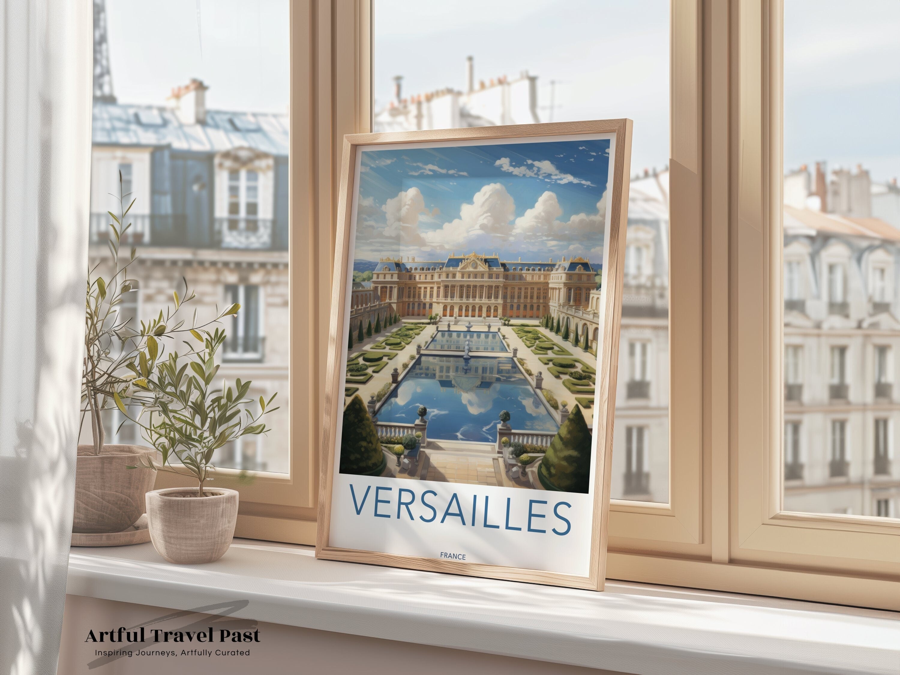 Versailles Wall Art, France Travel Poster, French Landmark Decoration, Historical Art Print, Royal Palace Illustration, Elegant Home Decor