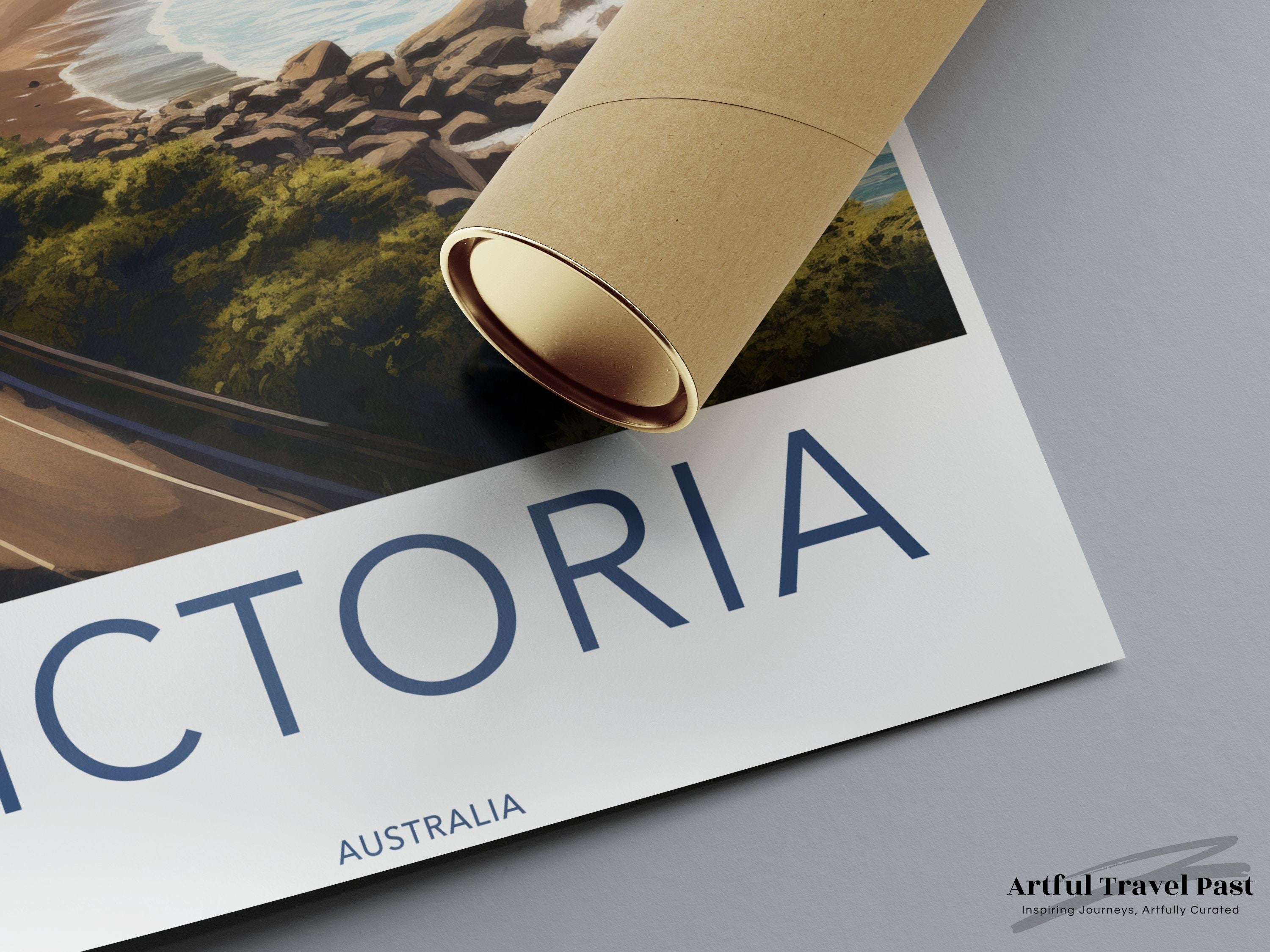 Scenic Coastal Road Victoria Australia Wall Art, Coastal Landscape Print, Ocean View Artwork, Victoria Travel Poster, Australian Scenery