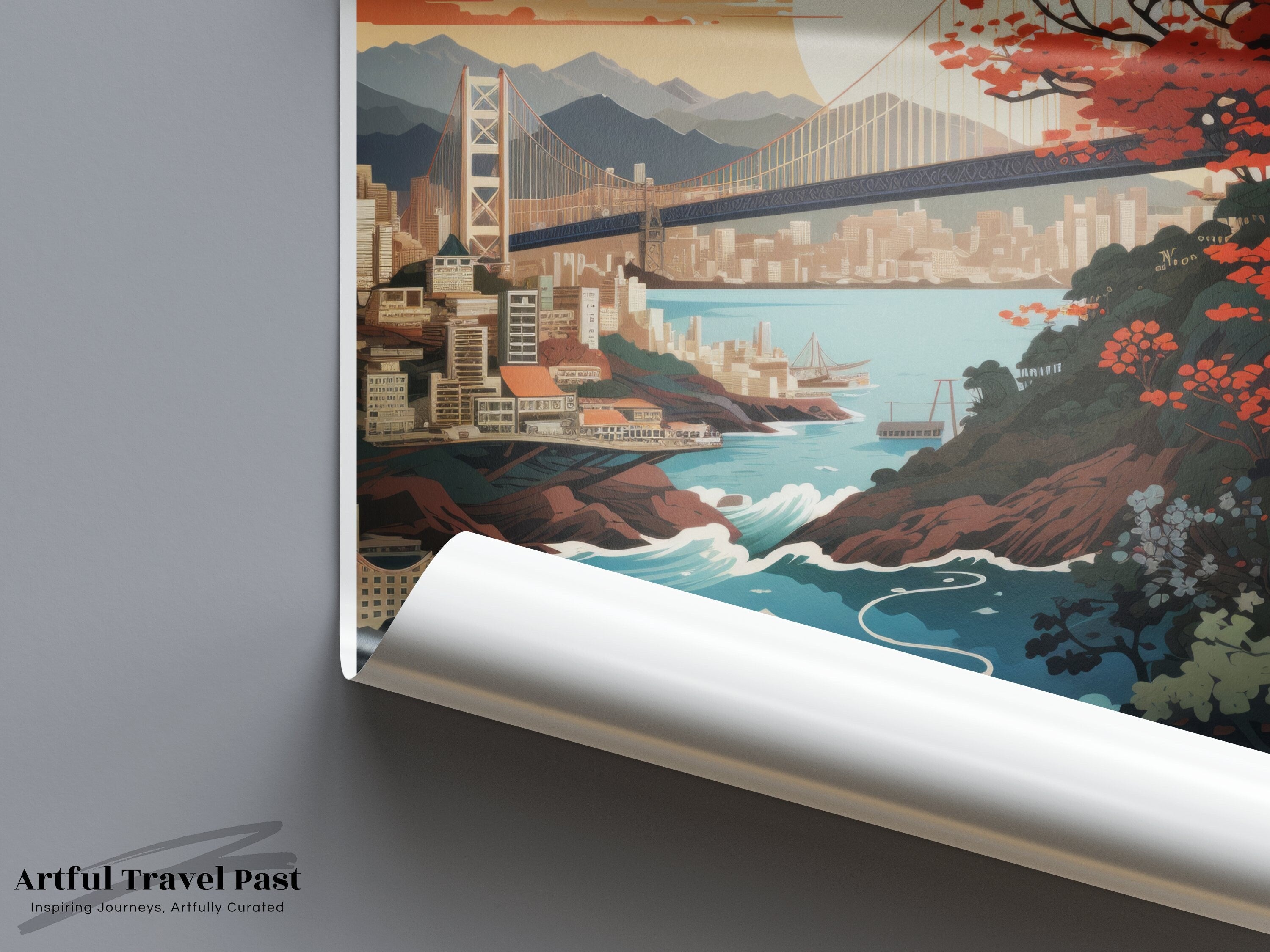 Kobe Wall Art, Japan Scenic Poster, Architectural Wonders, Beautiful Kobe Cityscape, Nature and Culture Artwork, Coastal View