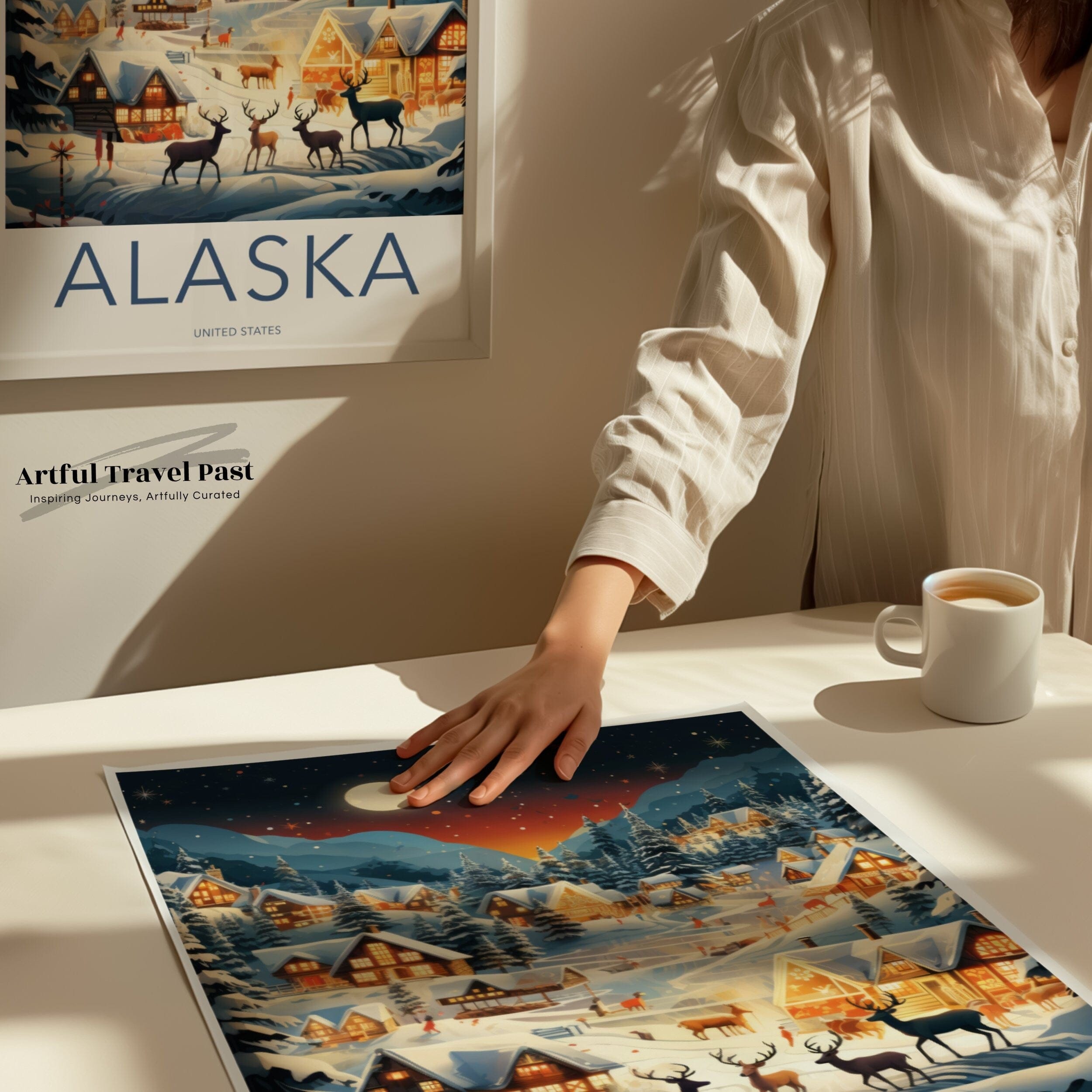 Wall Art Alaska Poster | Festive Christmas | USA Wall Art