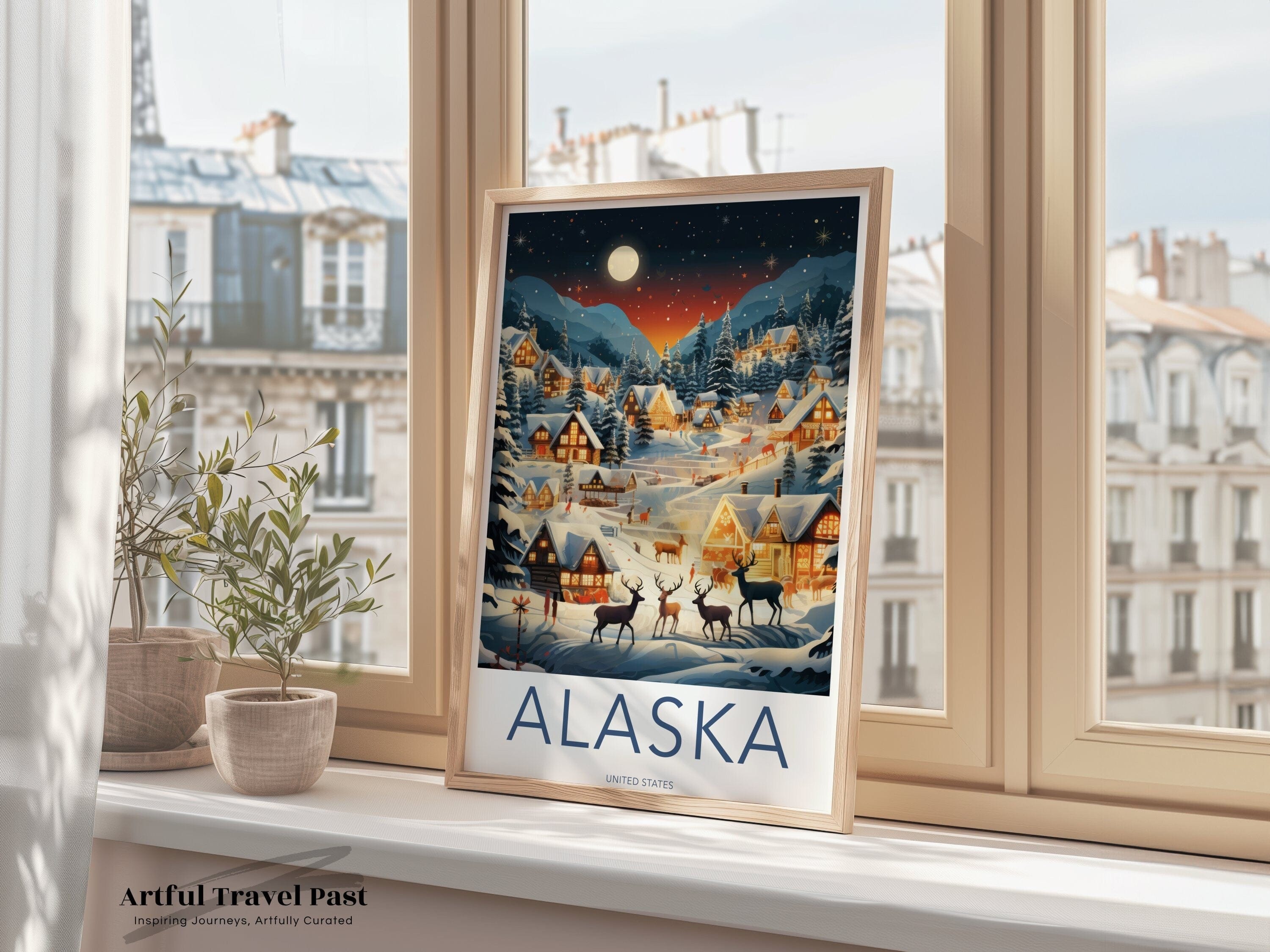 Wall Art Alaska Poster | Festive Christmas | USA Wall Art