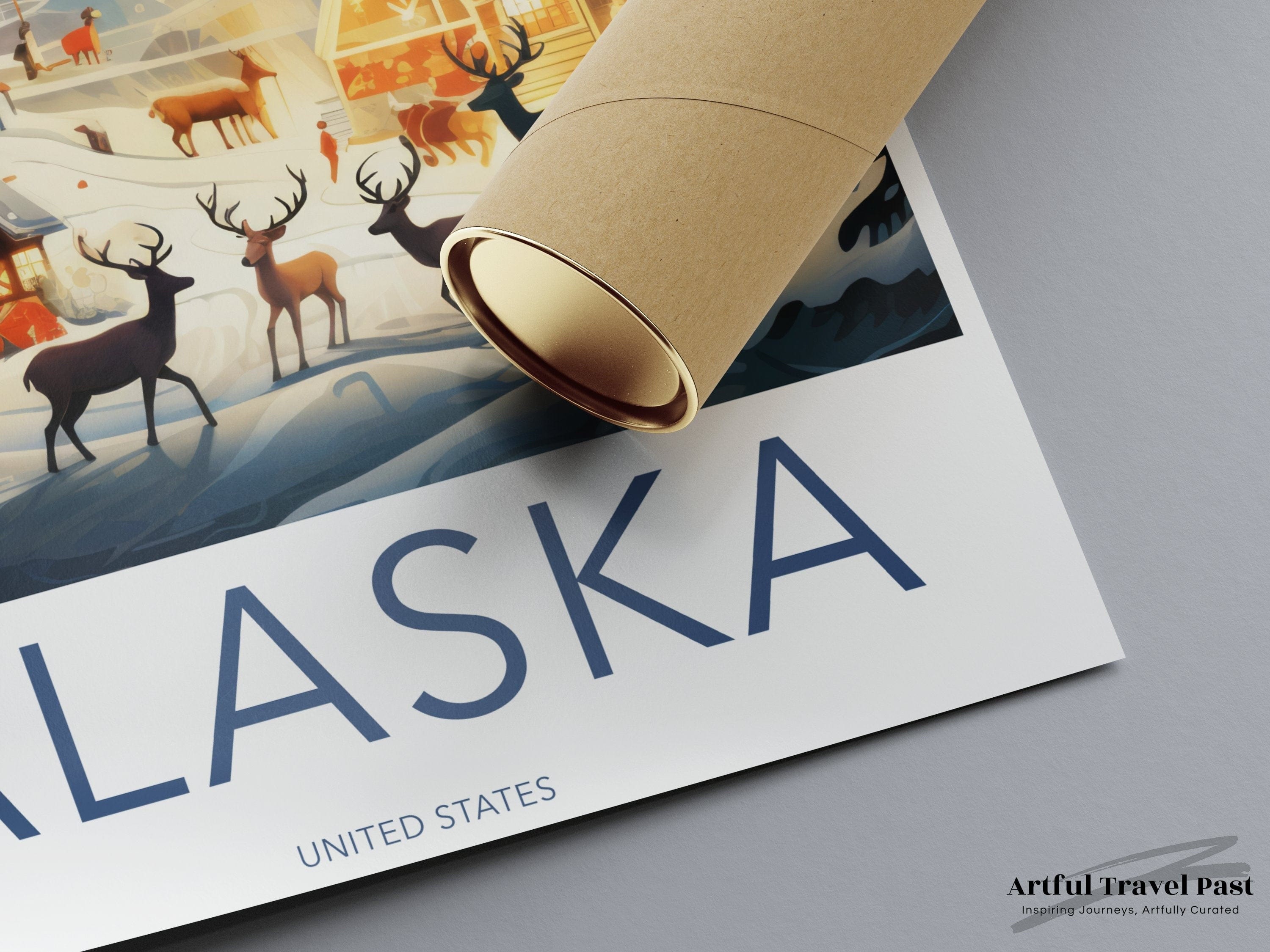 Wall Art Alaska Poster | Festive Christmas | USA Wall Art