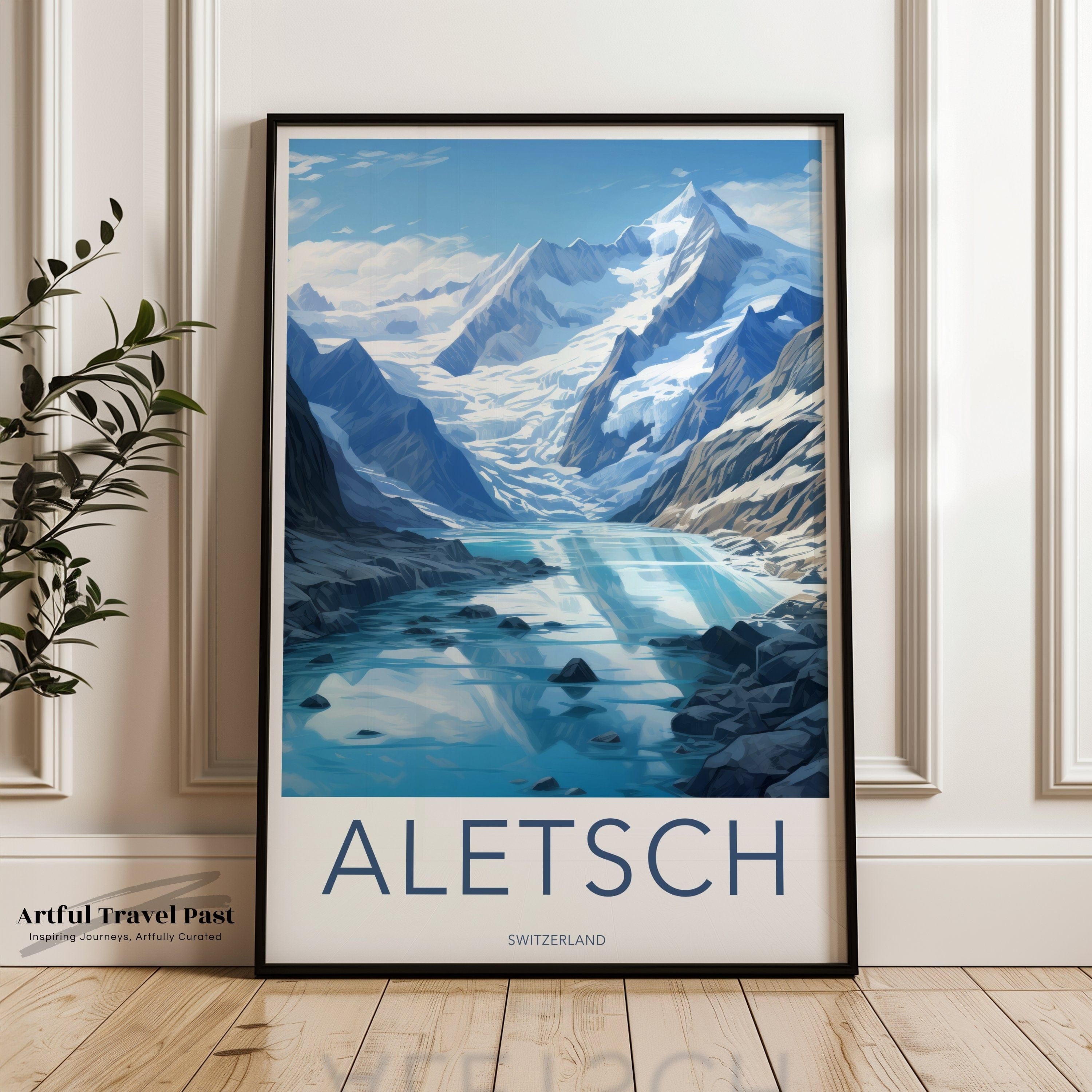 Wall Art Aletsch Glacier Poster | Switzerland Wall Art | Europe Decor